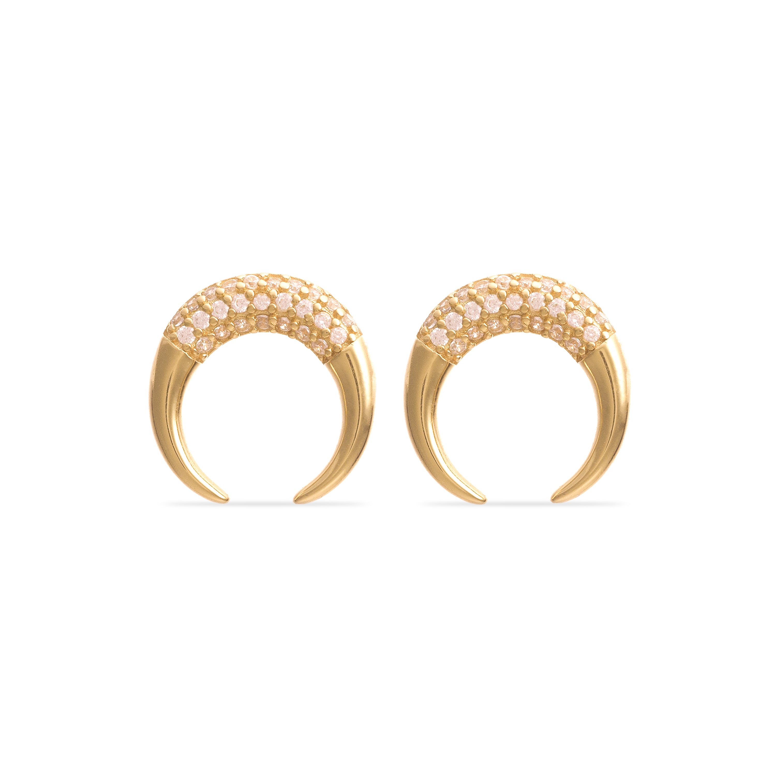 Circle Moon Stud Earrings