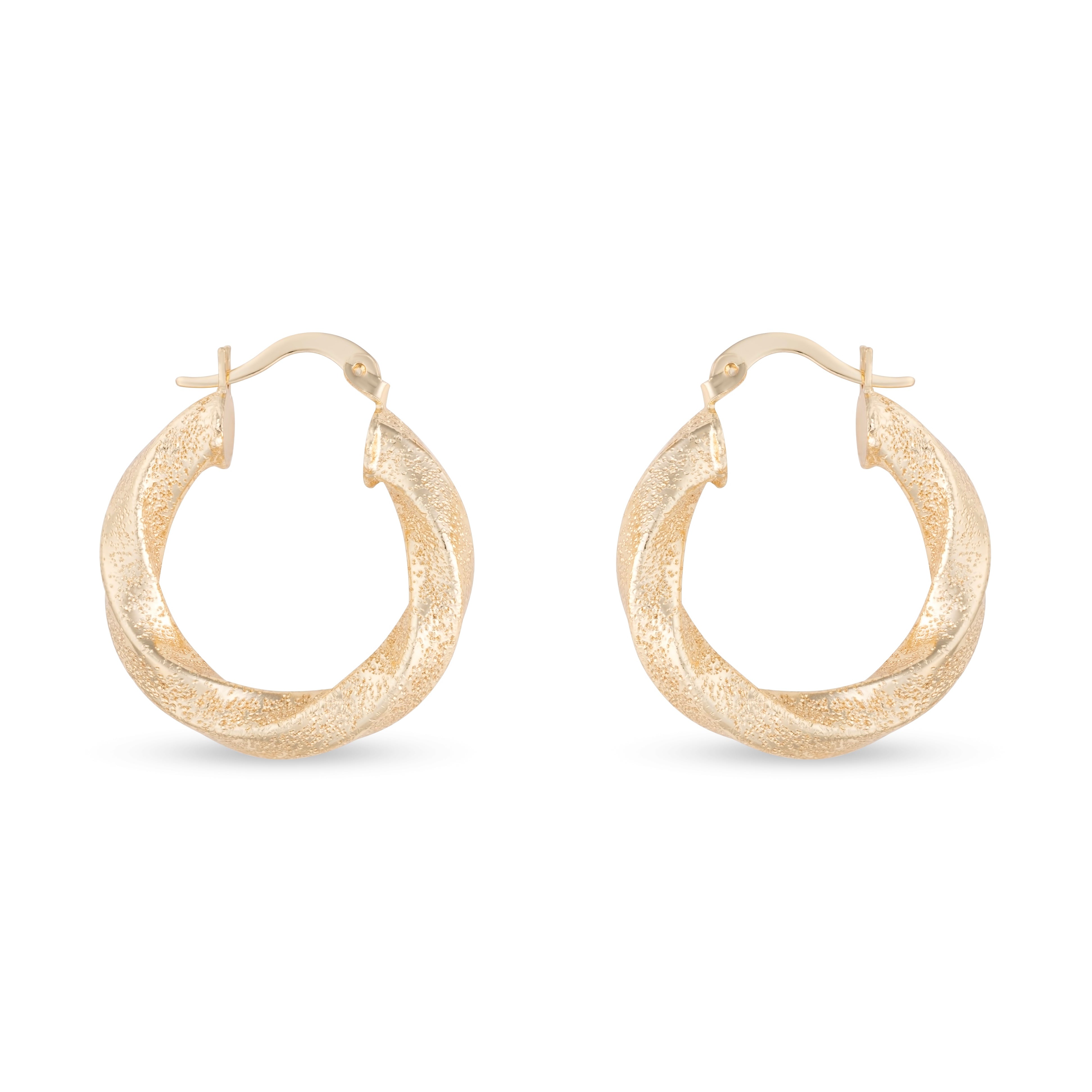 Matte Textured Hoop Earrings, 25mm