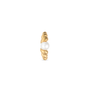 Croissant Pearl Ring, Yellow Gold