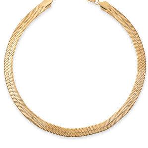Cora Herringbone Chain Necklace, 10mm