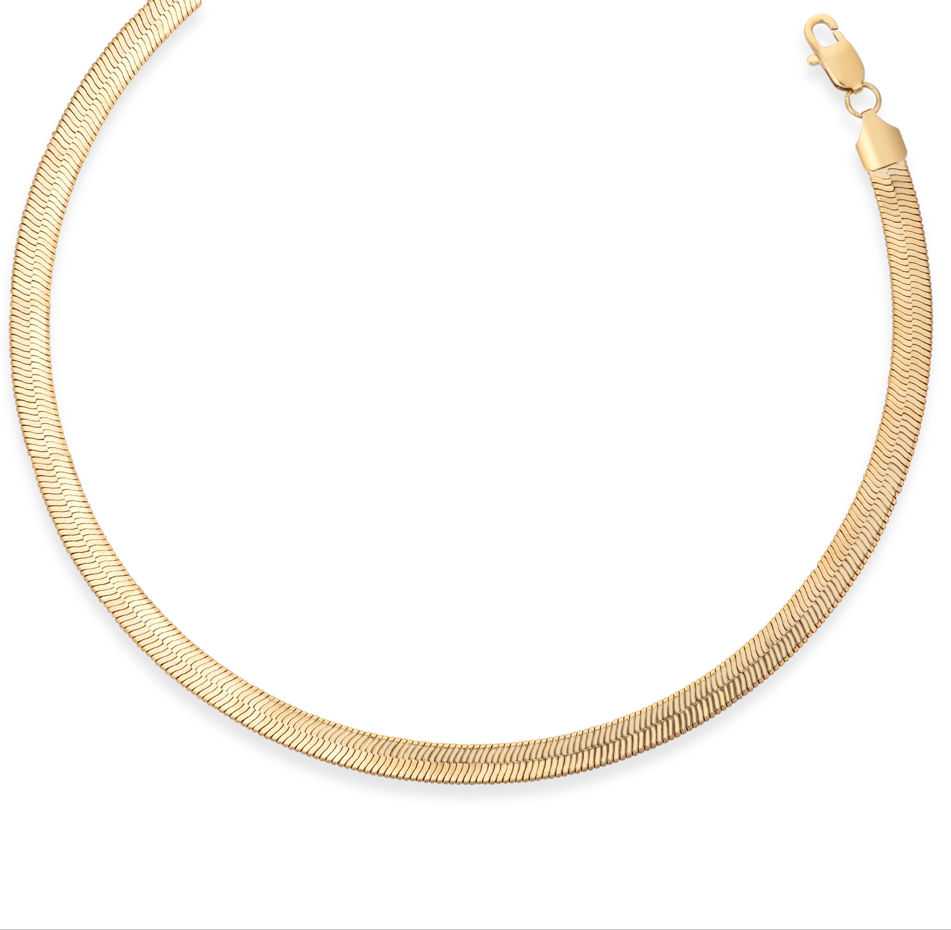 Cora Herringbone Chain Necklace 16", 8mm