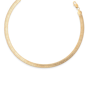 Cora Herringbone Chain Necklace, 8mm