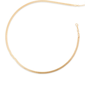 Cora Herringbone Chain Necklace, 4mm