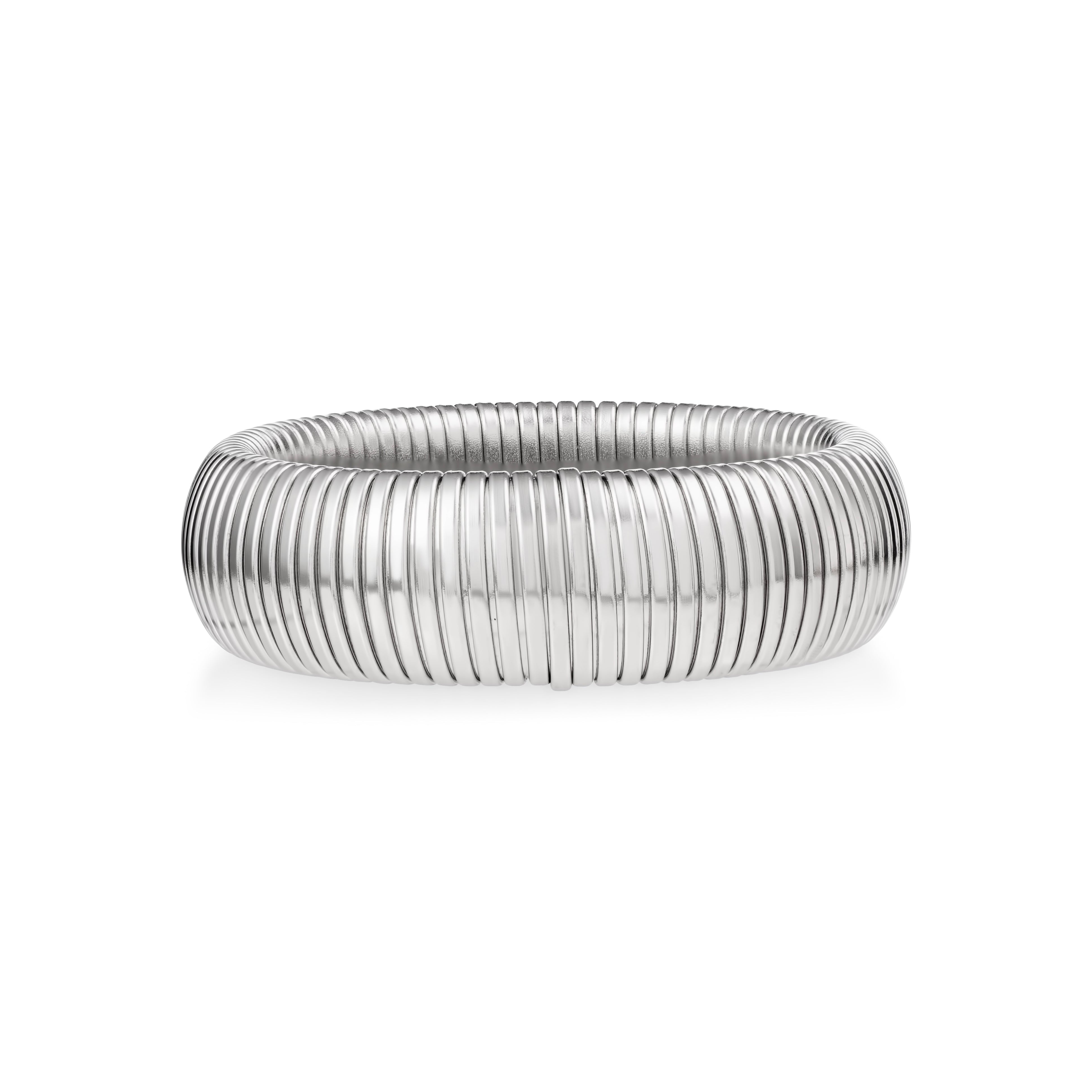 Classic Elastic Bracelet, Yellow and White Gold