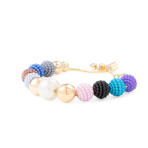 Colorful Beaded and Pearl Bracelet
