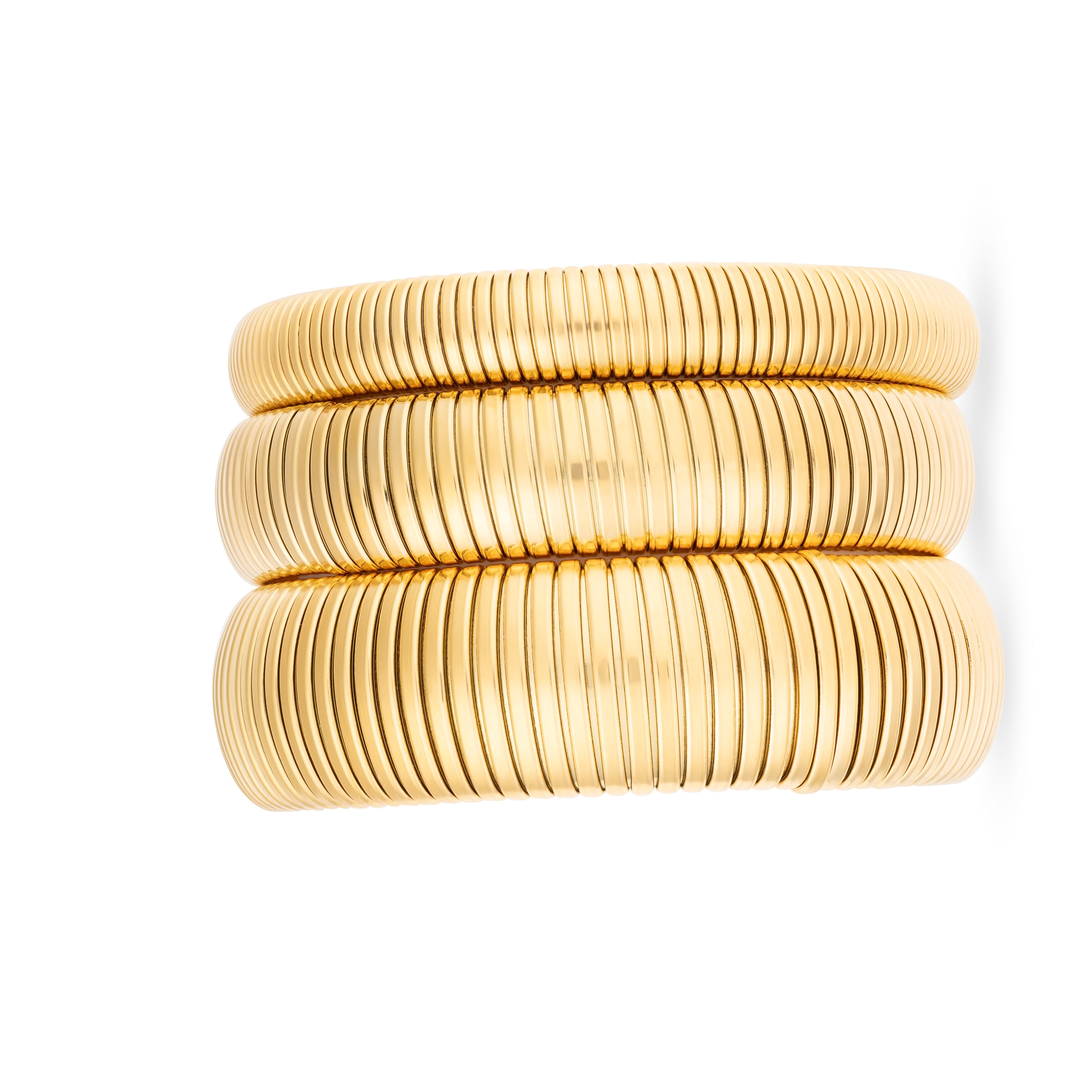 Classic Elastic Bracelet, Yellow and White Gold