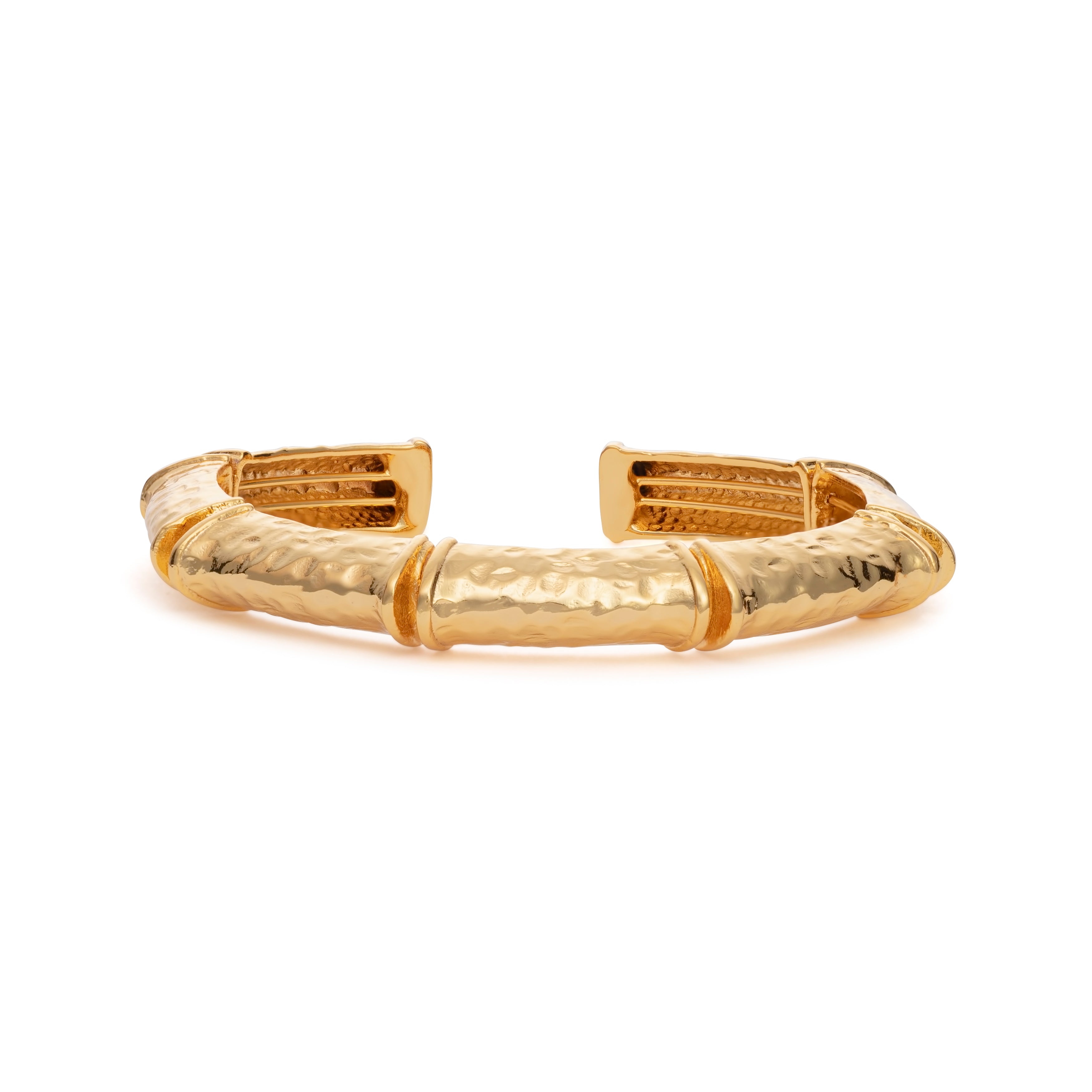 Bamboo Cuff, Gold & Gold and White