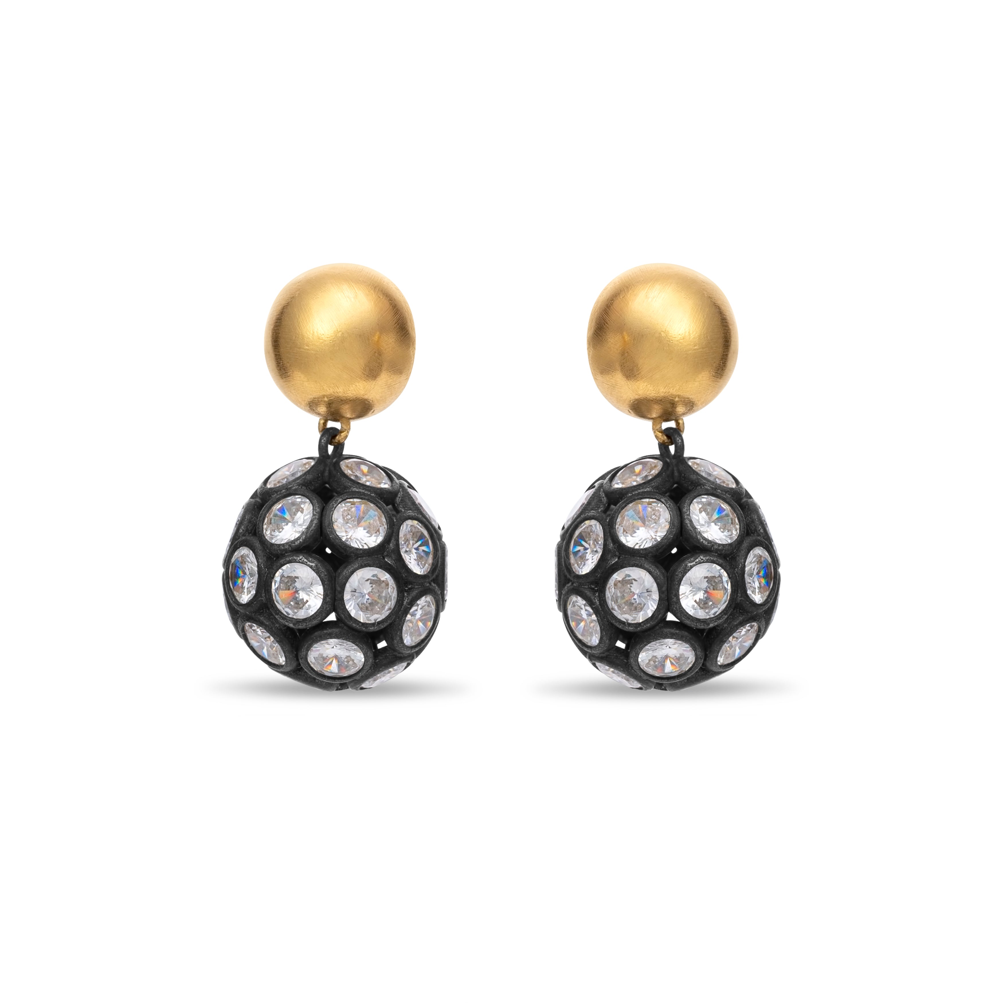 Double Orb Drop Earrings