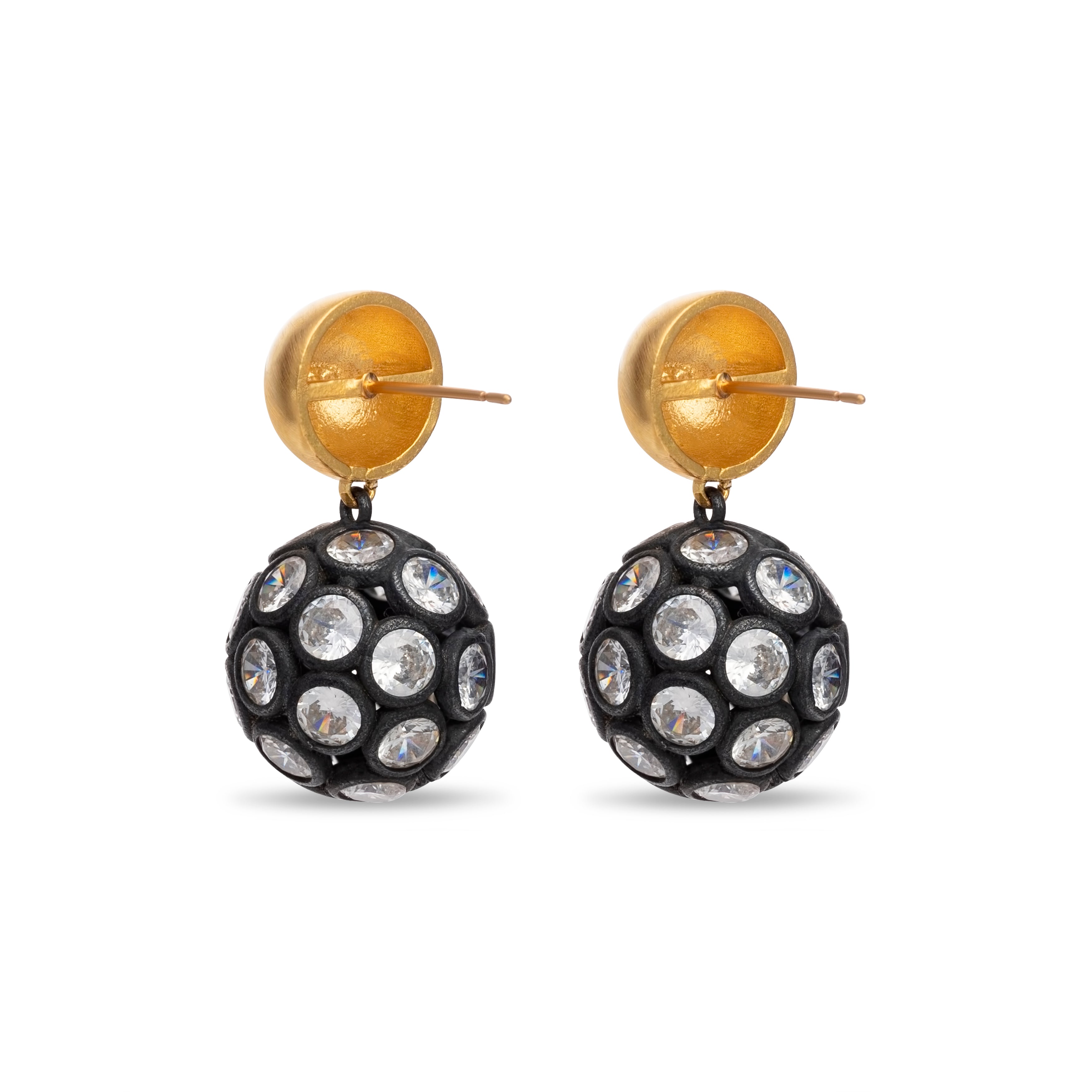 Double Orb Drop Earrings