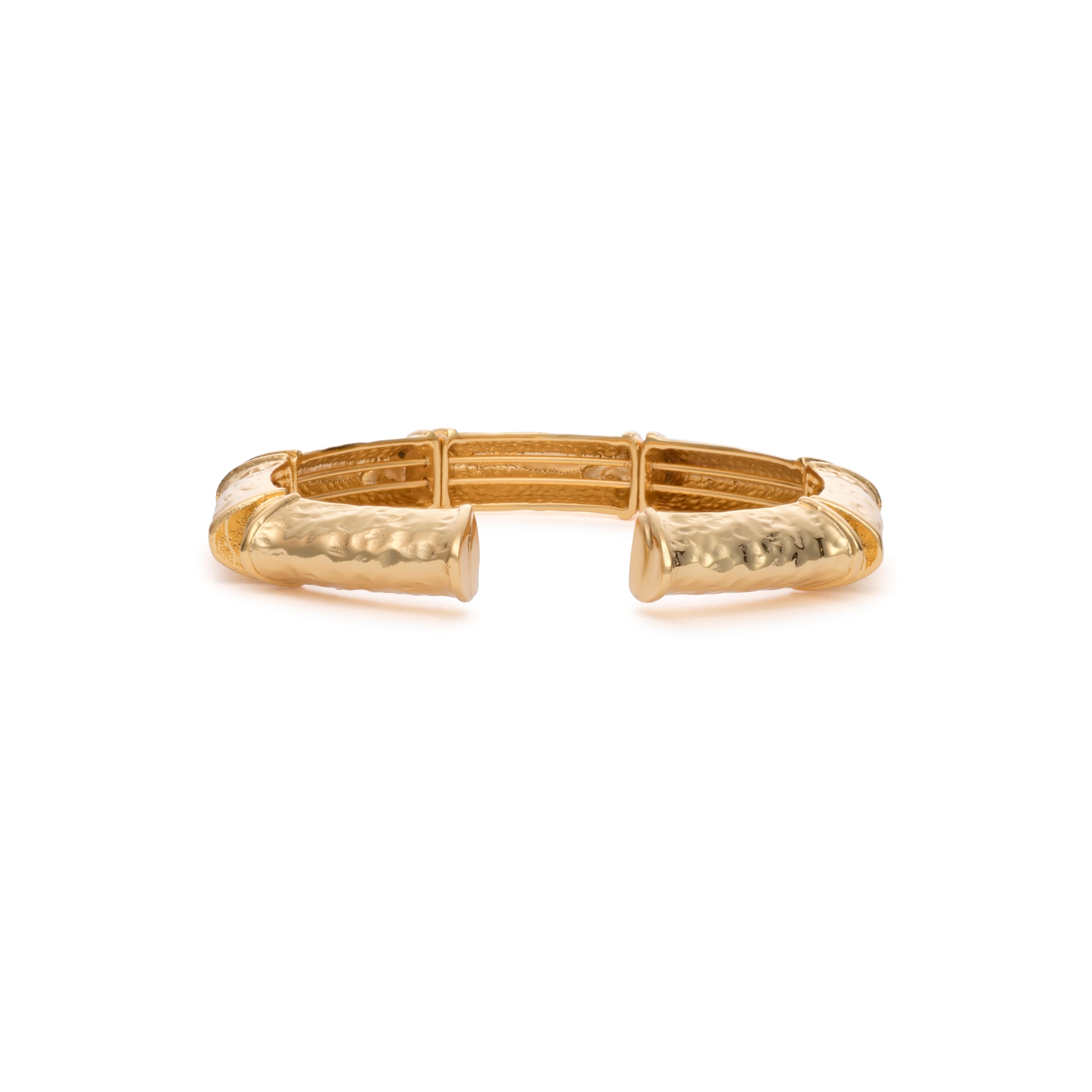 Bamboo Cuff, Gold & Gold and White