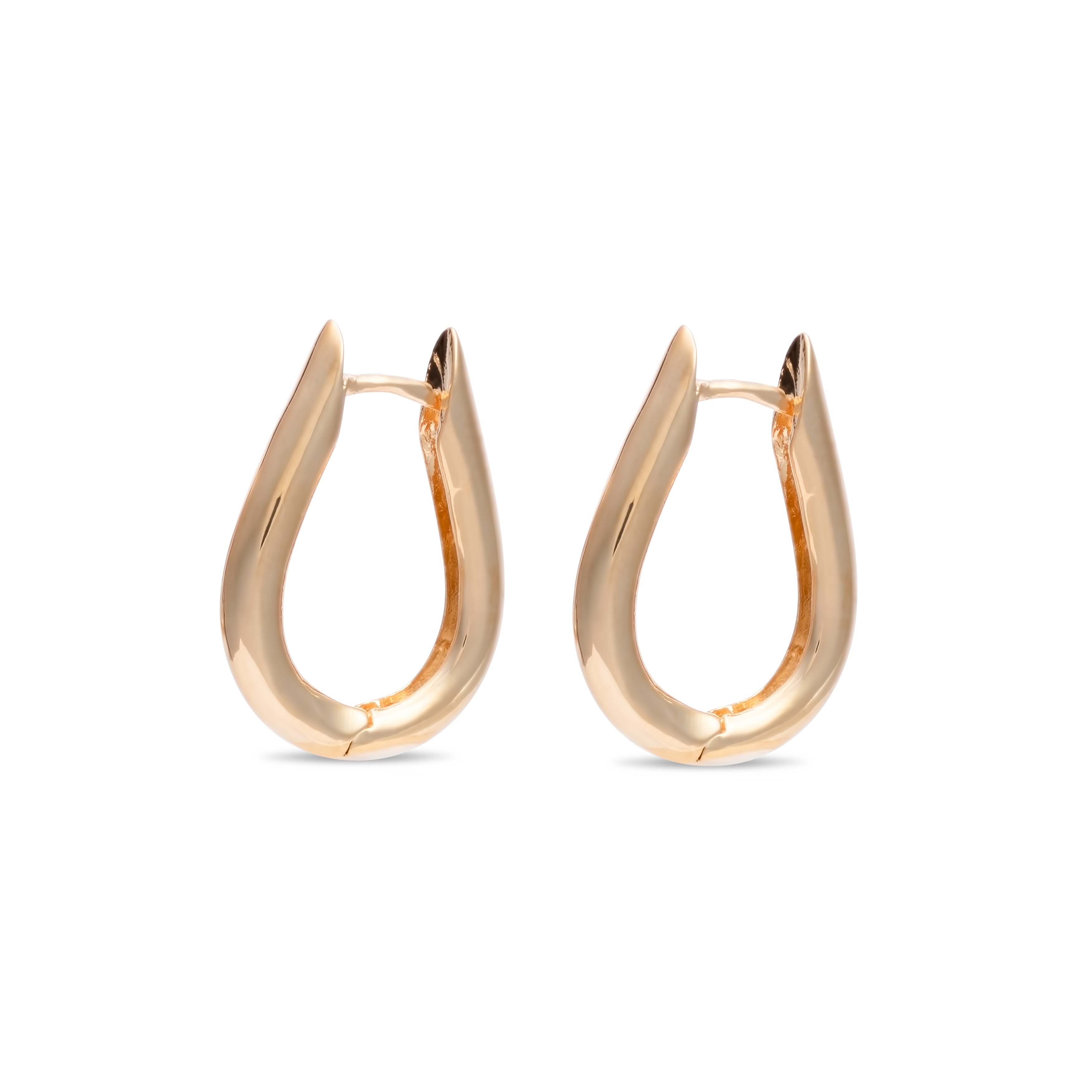Thea Teardrop Oval Medium Hoop Earring