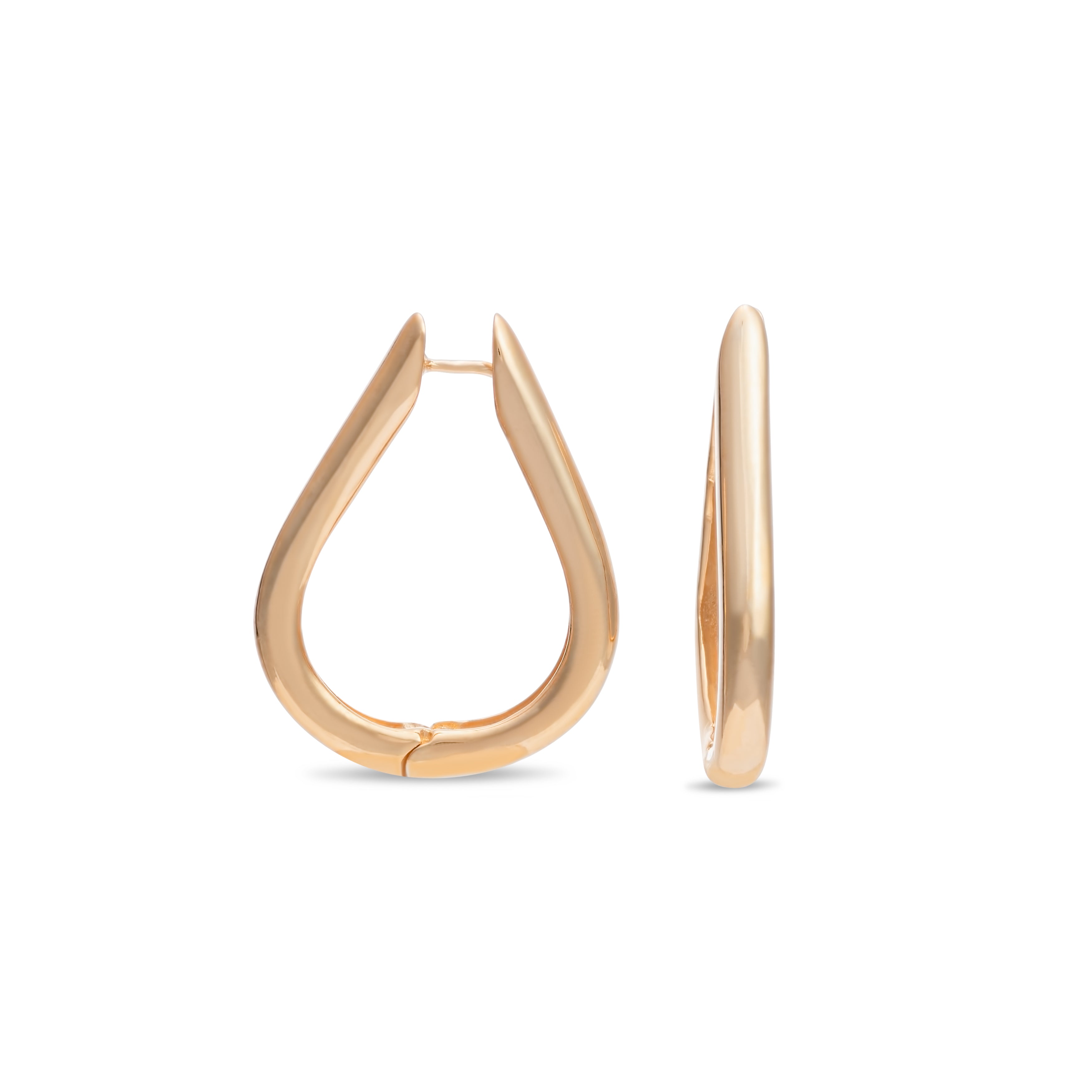 Thea Teardrop Oval Medium Hoop Earring