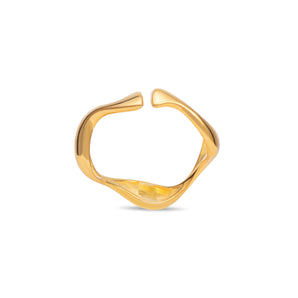 Squiggle Open Ring, Yellow Gold
