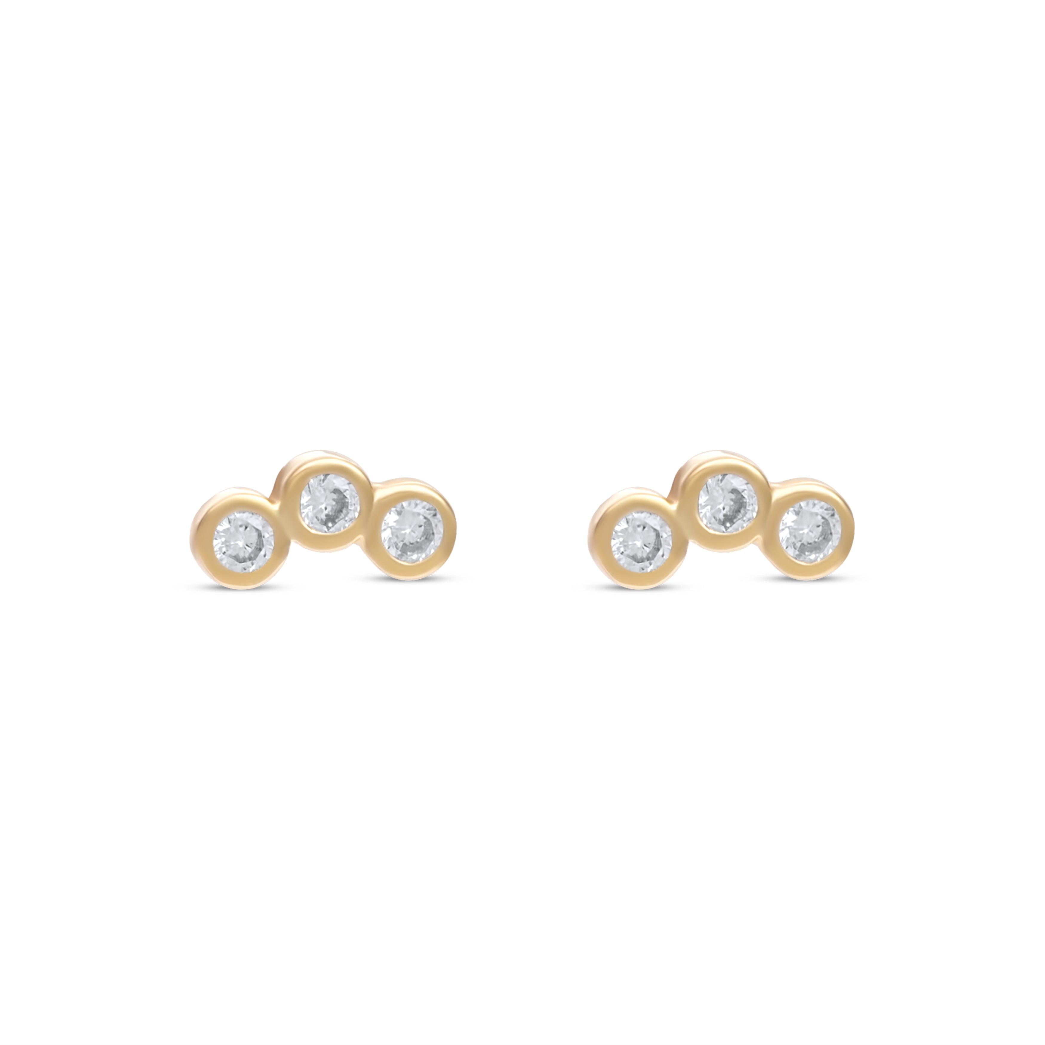Triple Diamond Constellation Stud Earring