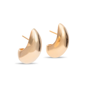 Bold Crescent Hoop Earrings, Yellow Gold