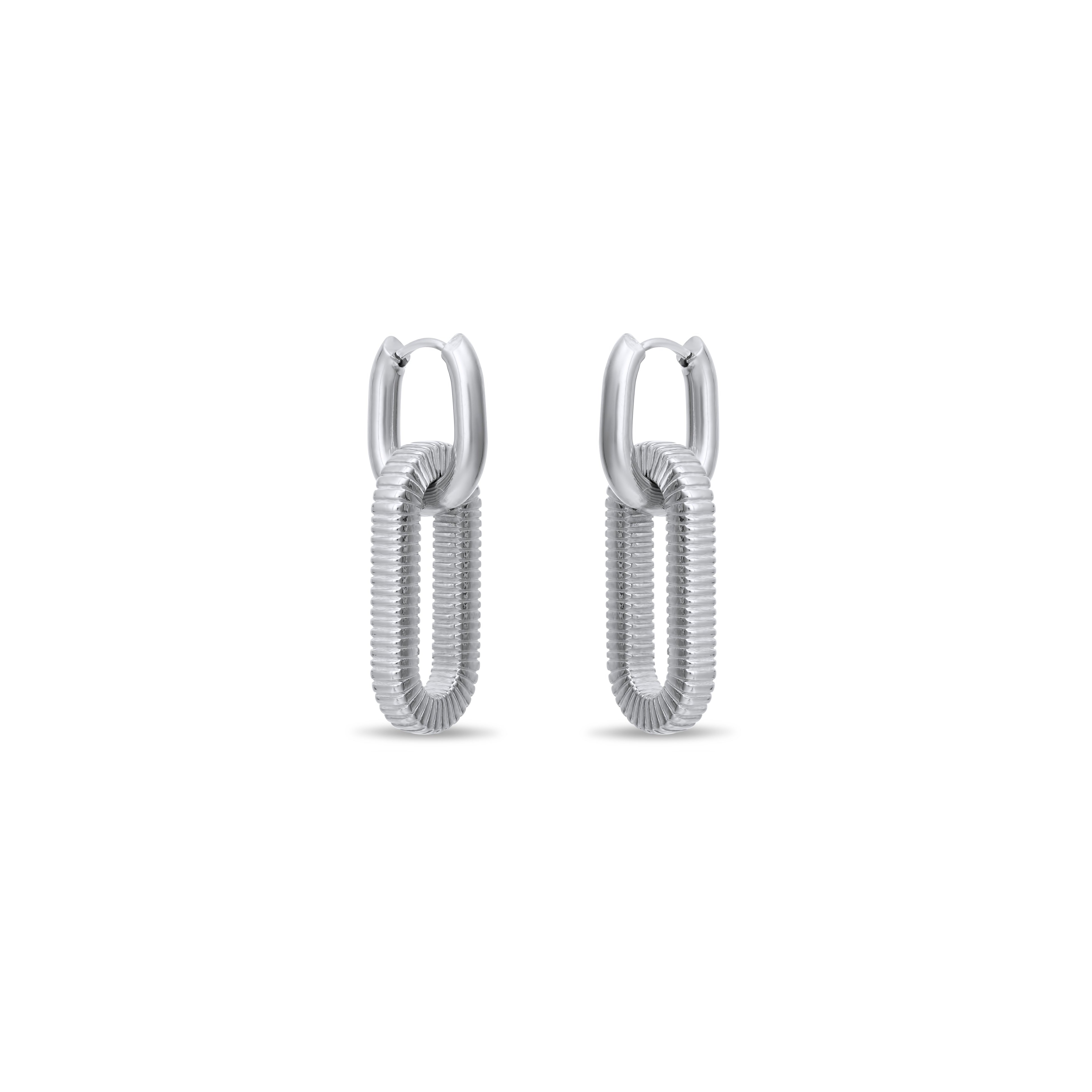 Double Drop Hammered Hoop Earrings