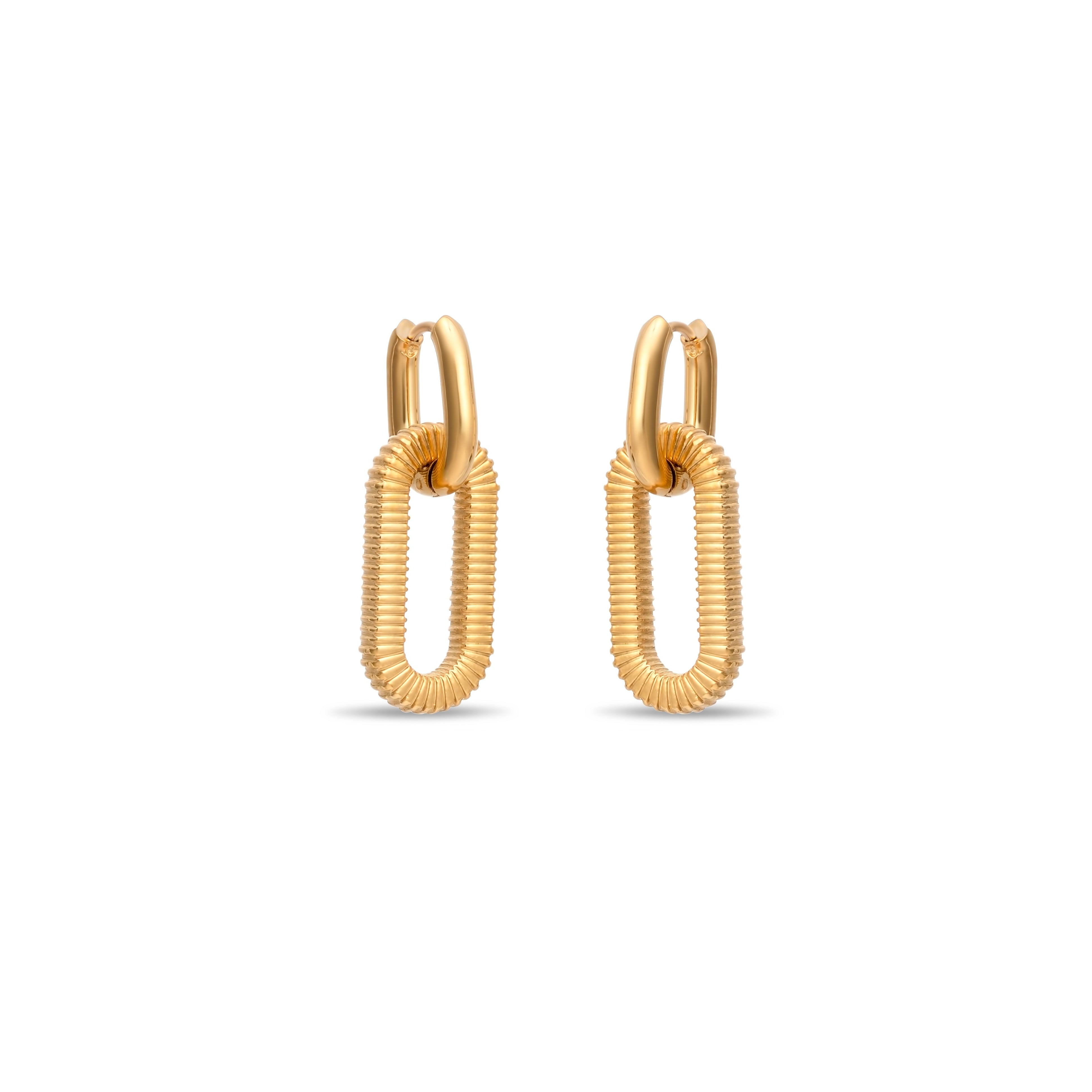 Double Drop Hammered Hoop Earrings