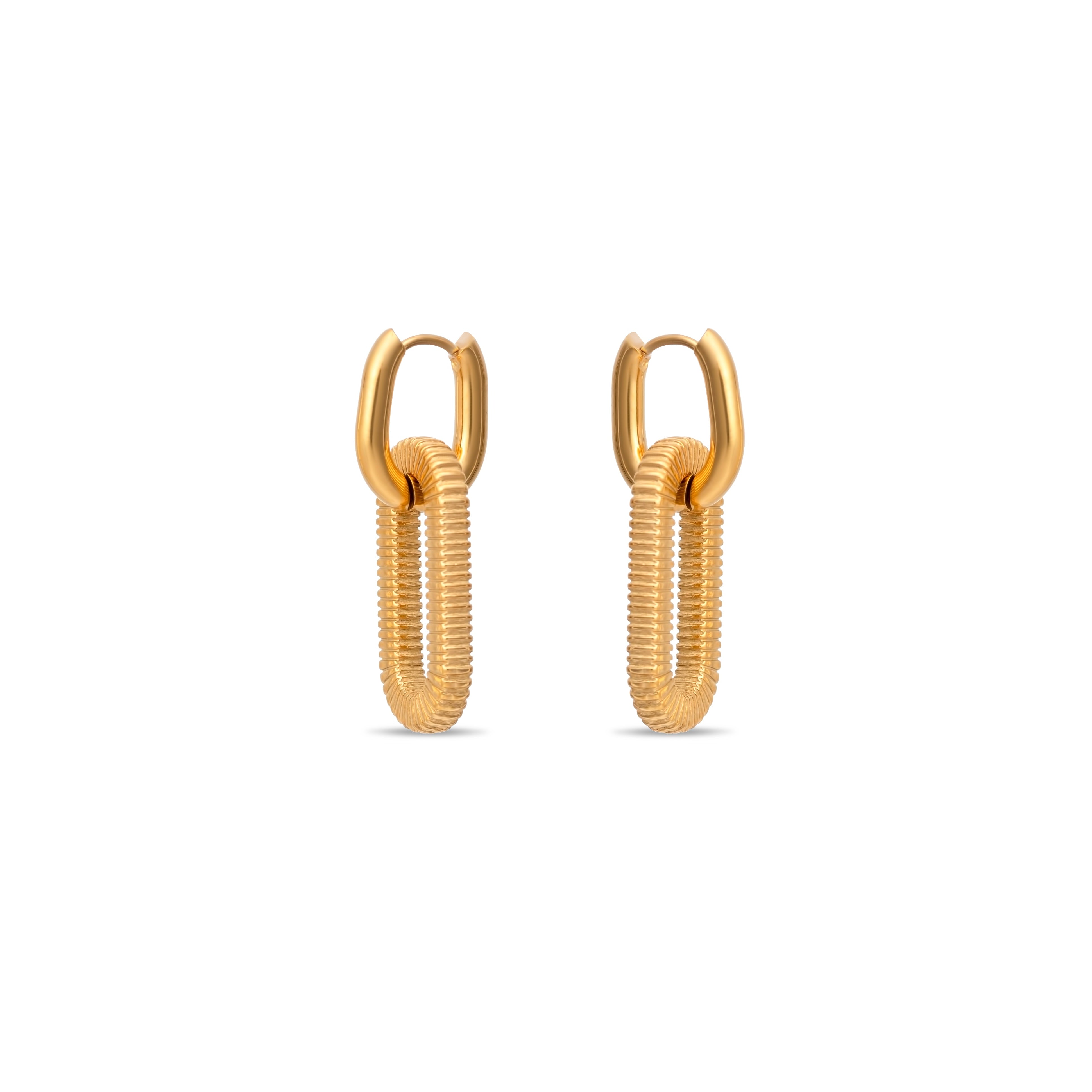 Double Drop Hammered Hoop Earrings