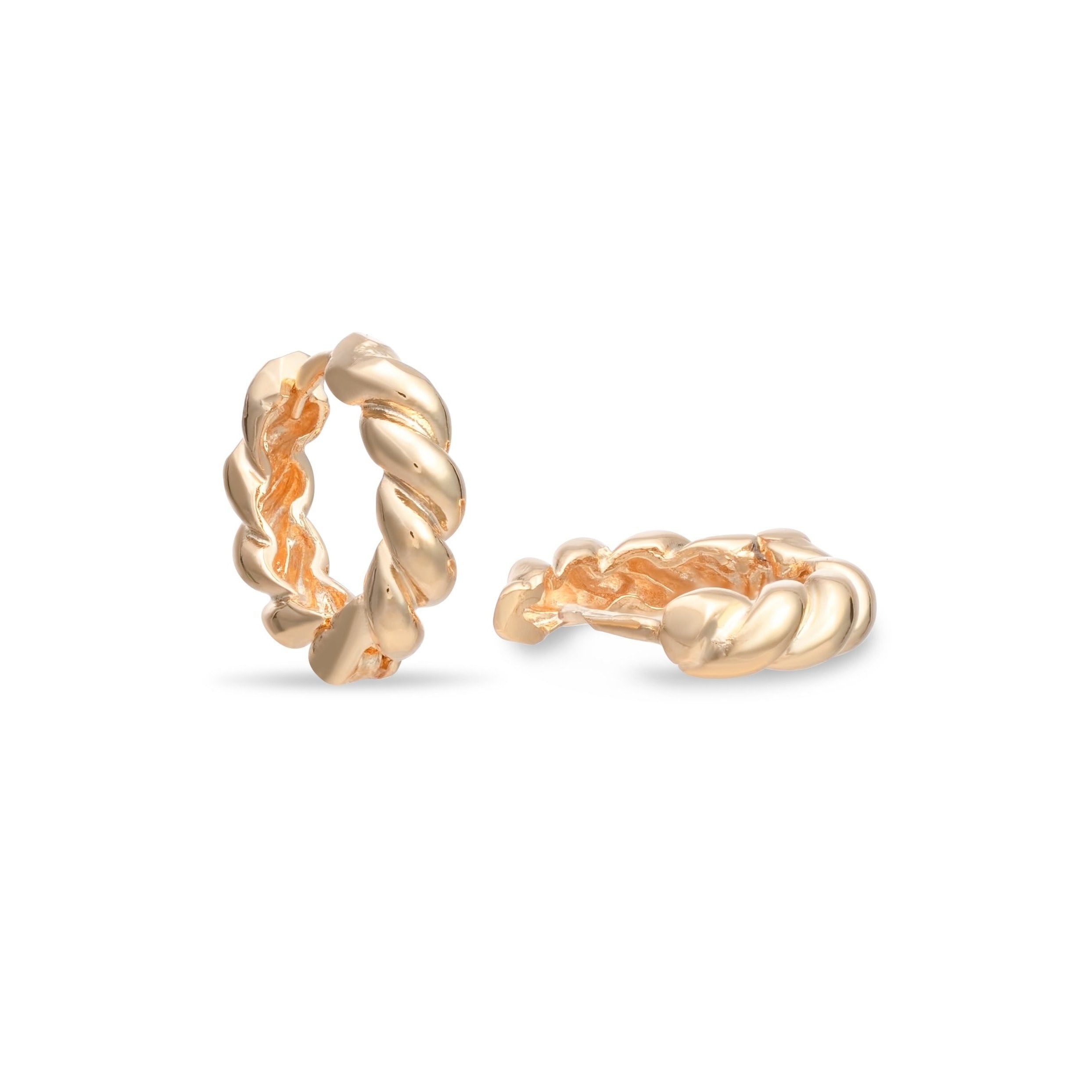 Twisted Croissant Huggie Earrings