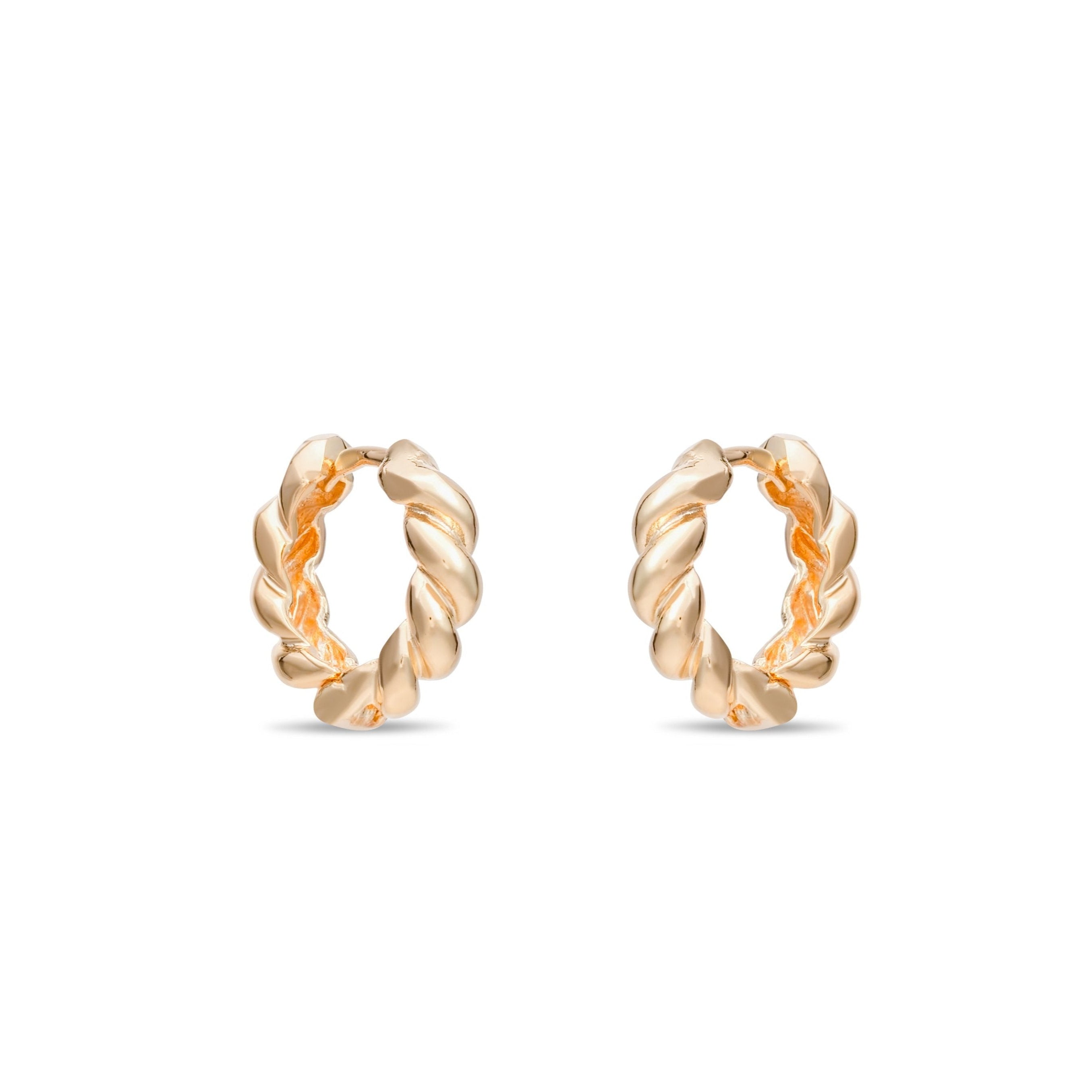 Twisted Croissant Huggie Earrings