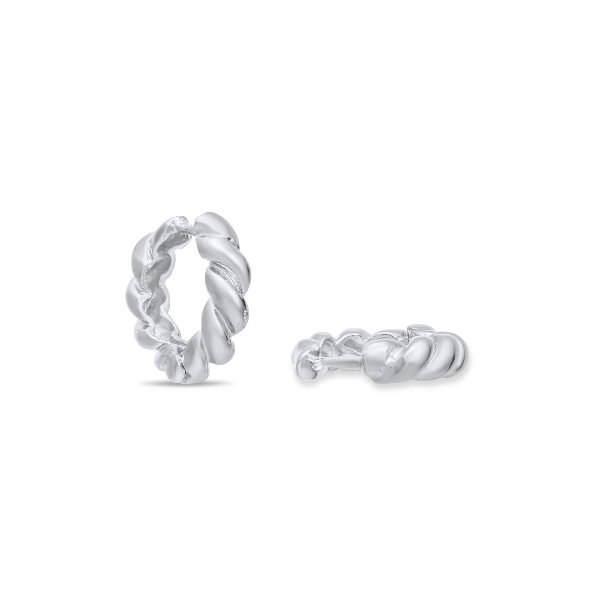 Twisted Croissant Huggie Earrings