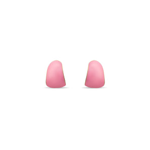 Retro Crescent Huggie Hoop Earrings, Pink