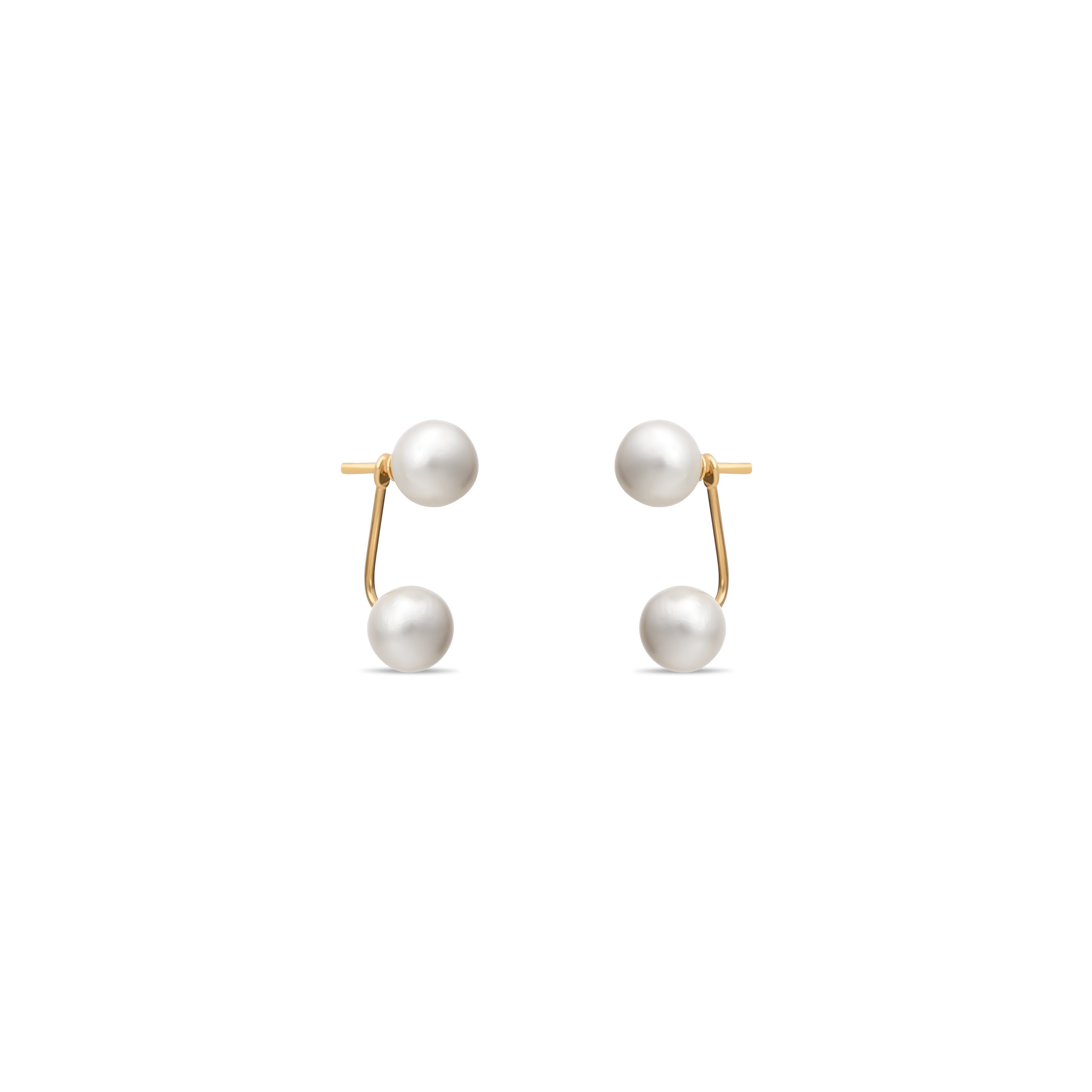 Double Pearl Drop Studd