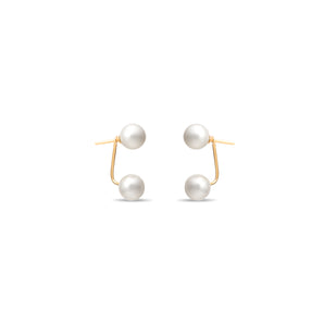 Double Pearl Drop Earring