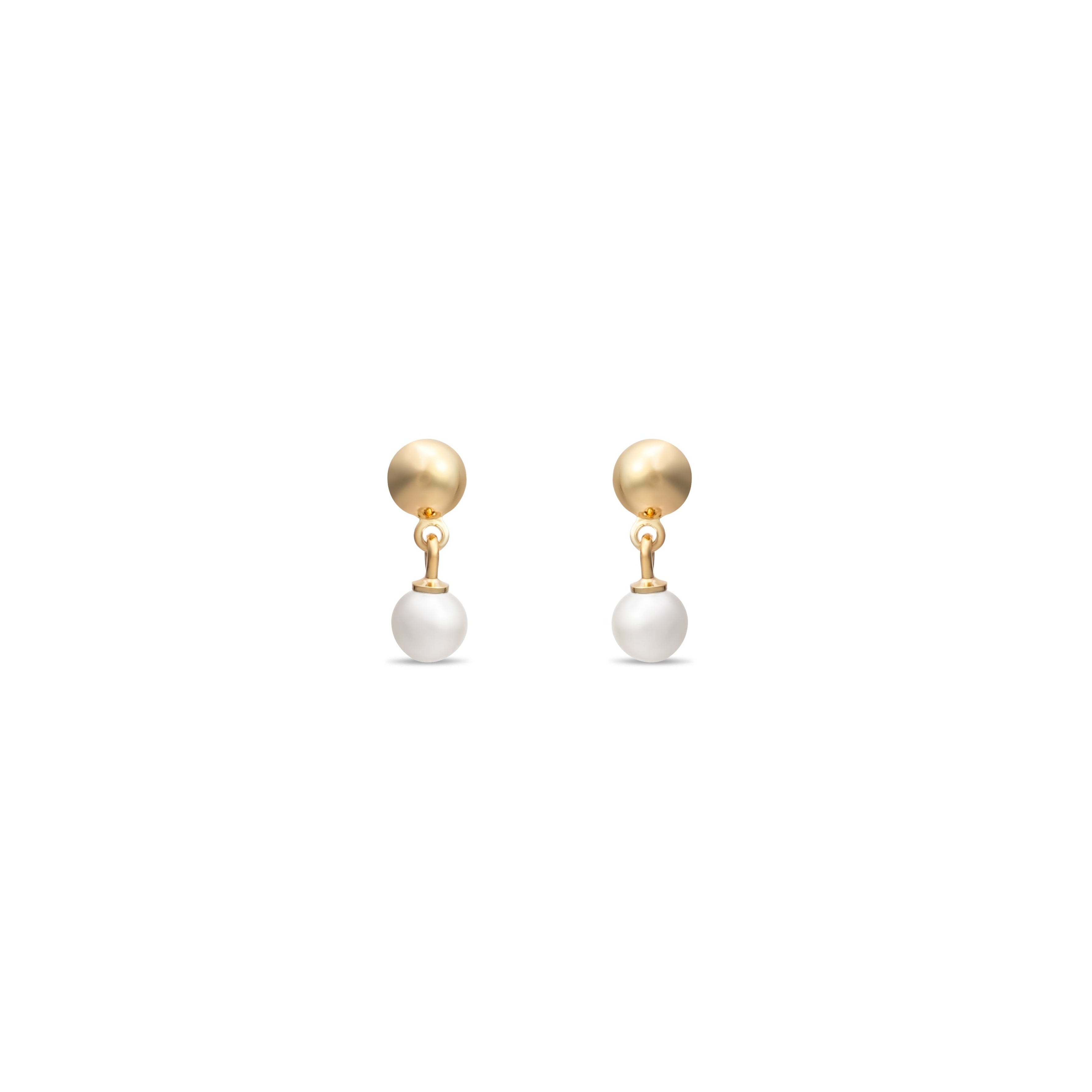 Mini Pearl Drop Shield Earrings