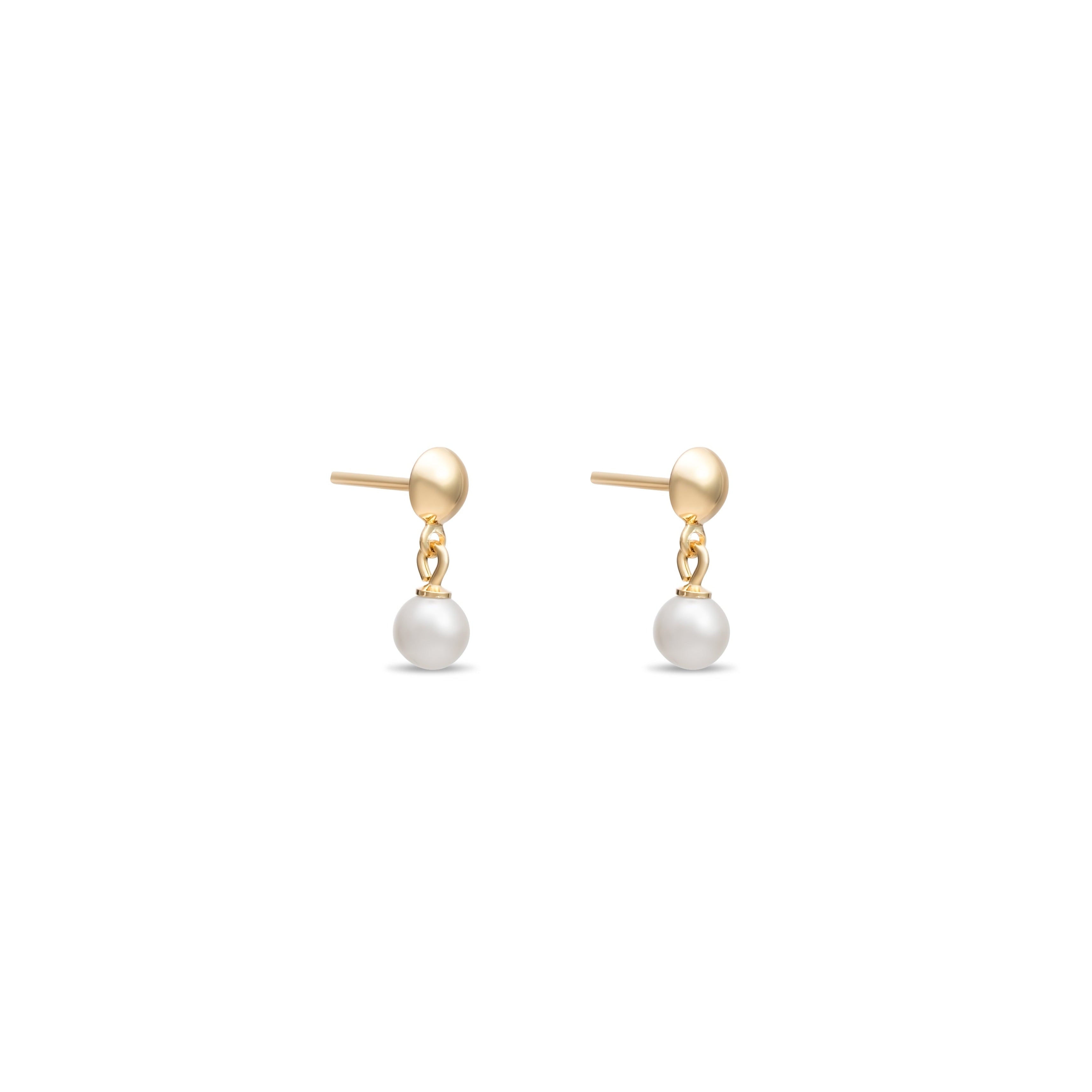 Mini Pearl Drop Shield Earrings
