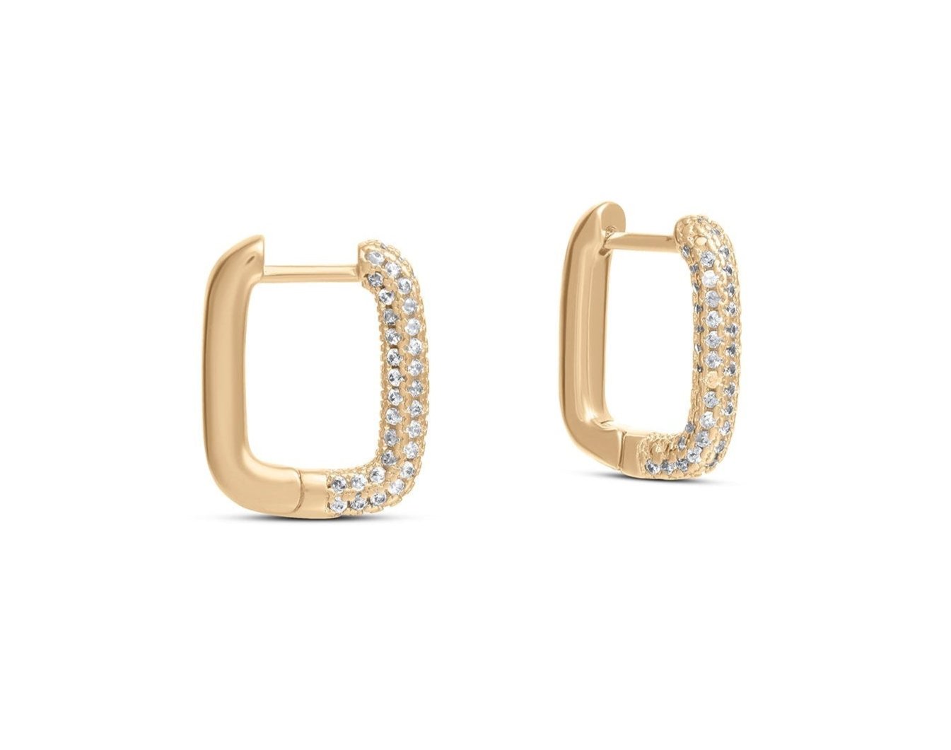 Corey Rectangular Pavé Rectangular Huggies