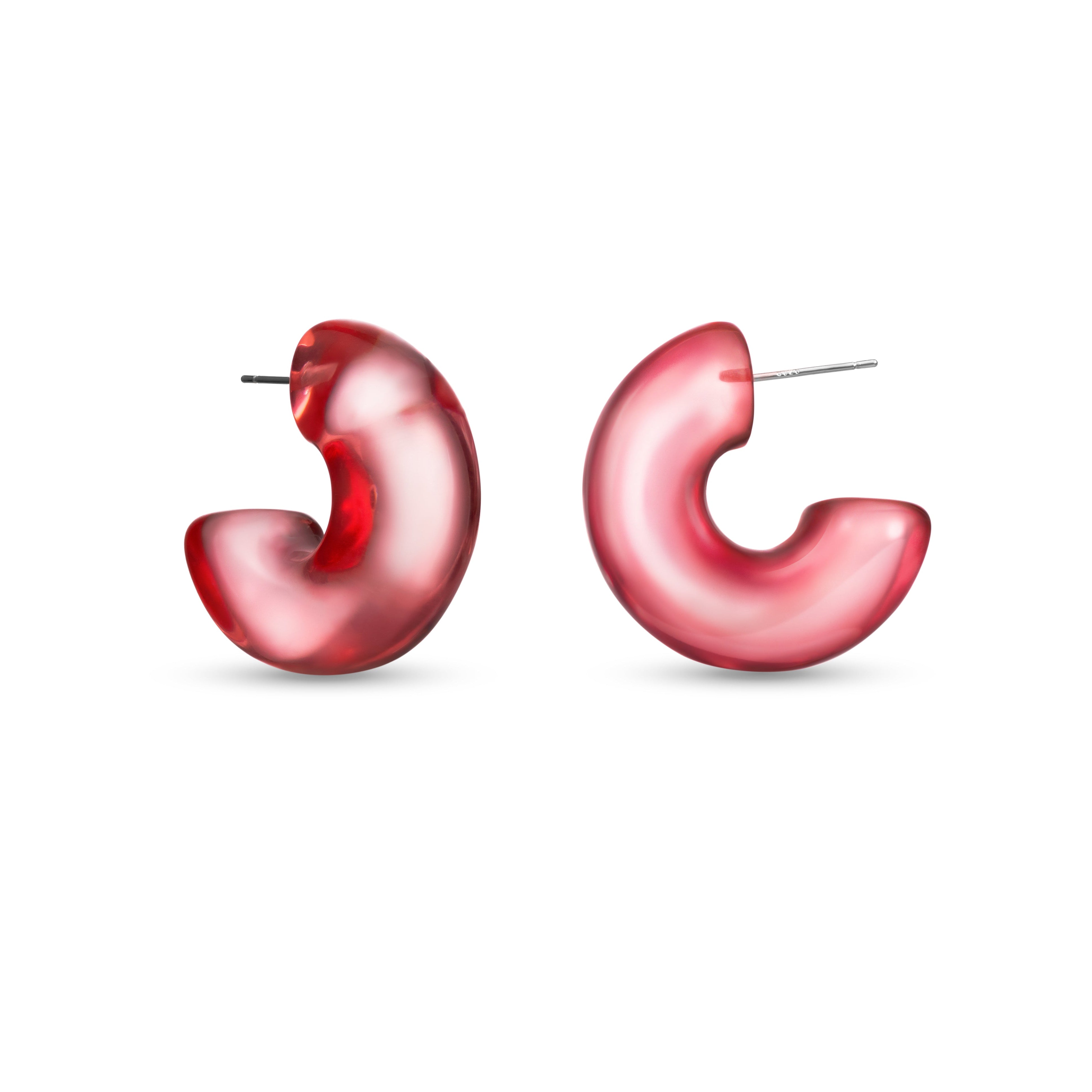 Retrowave Chunky Hoop, Pink and Sea Glass