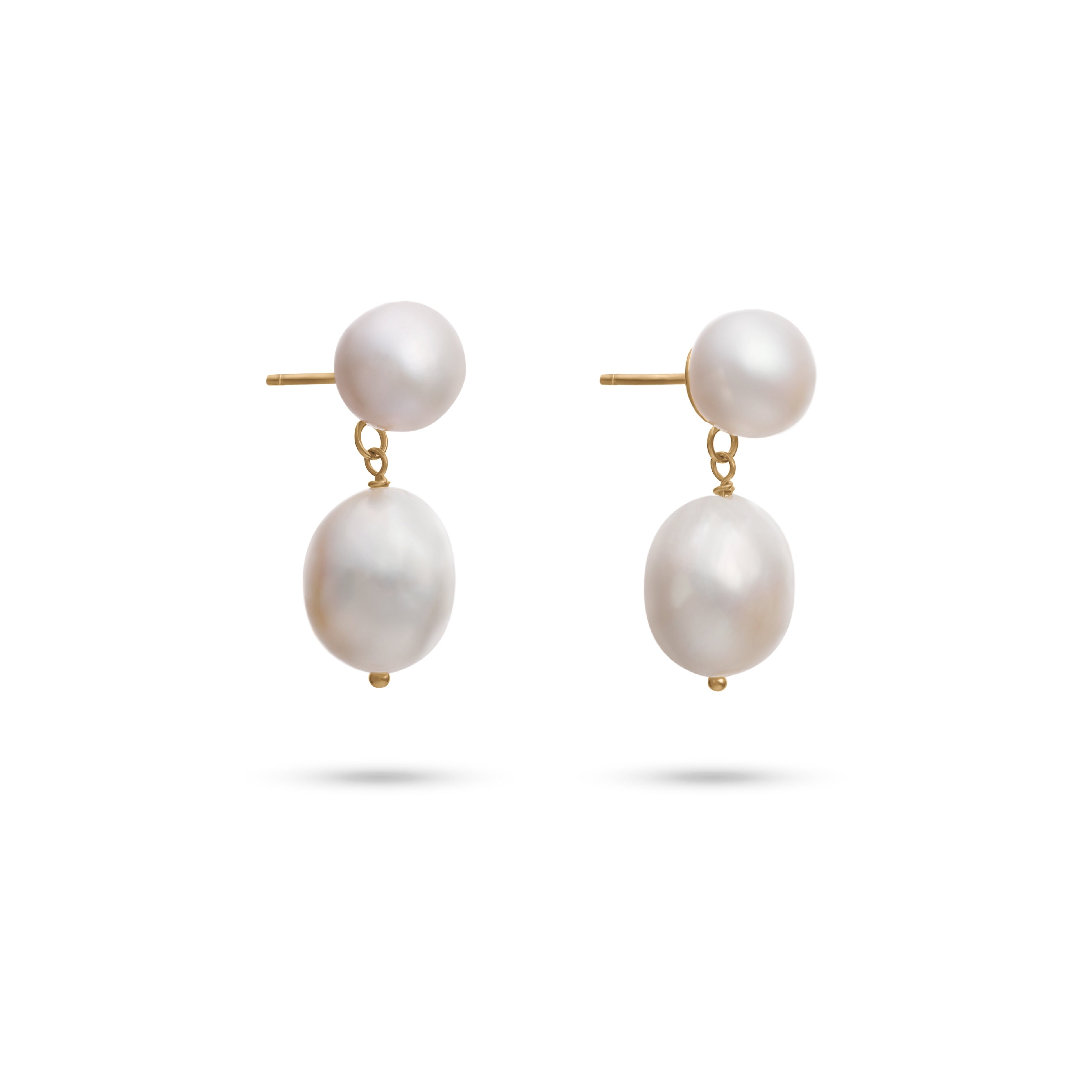 Double Pearl Drop Earrings
