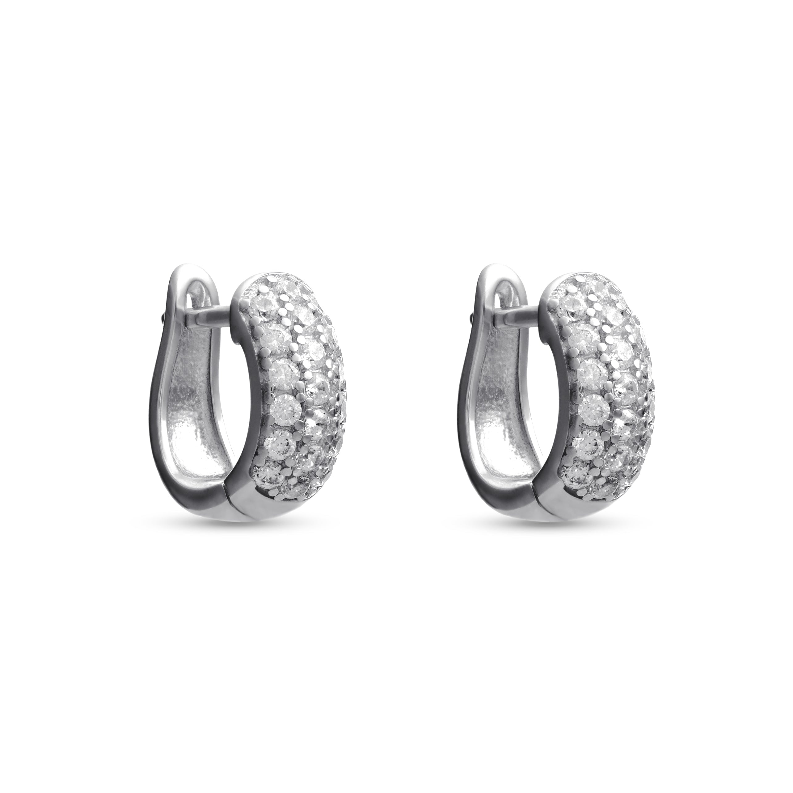 Triple Pave Hoop Earrings