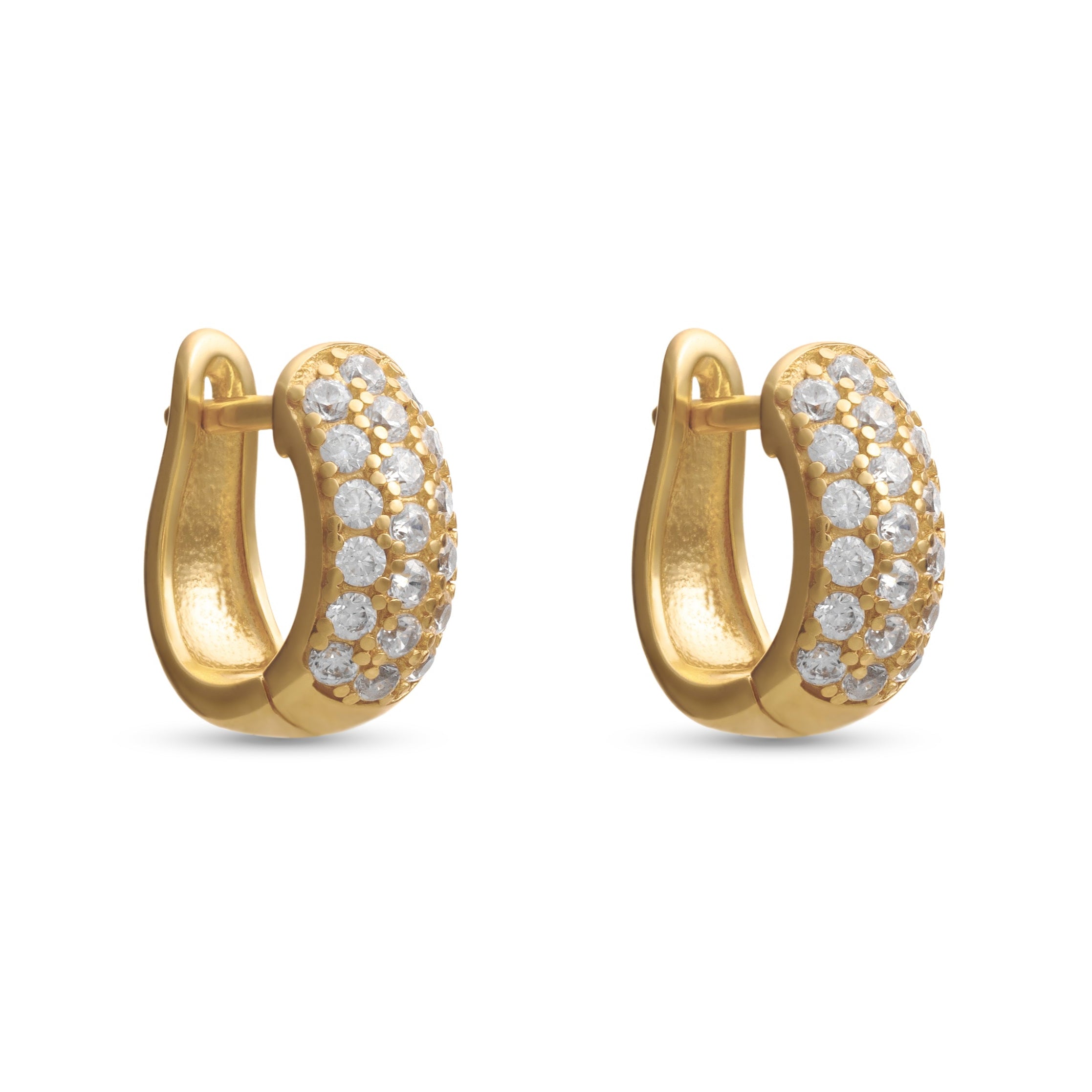 Triple Pave Hoop Earrings
