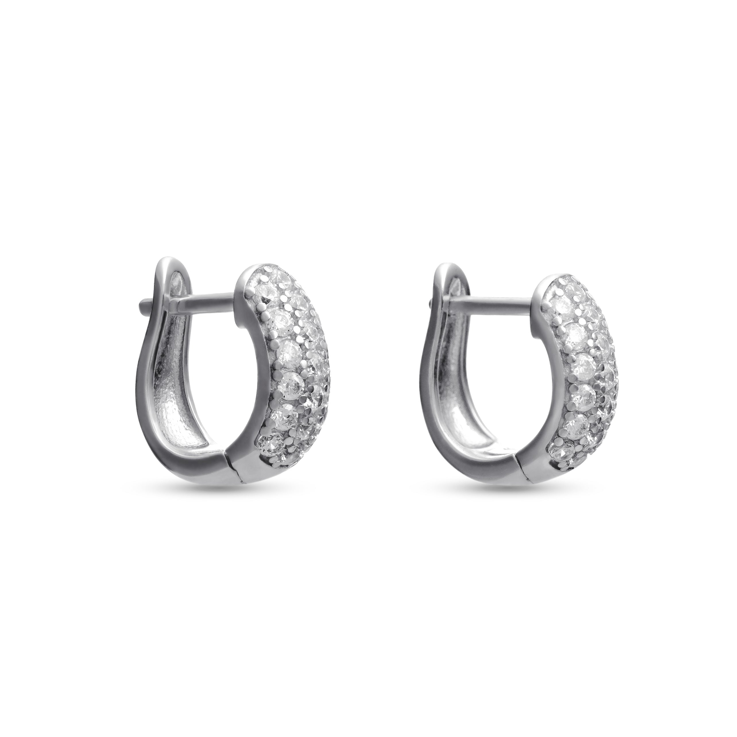Triple Pave Hoop Earrings