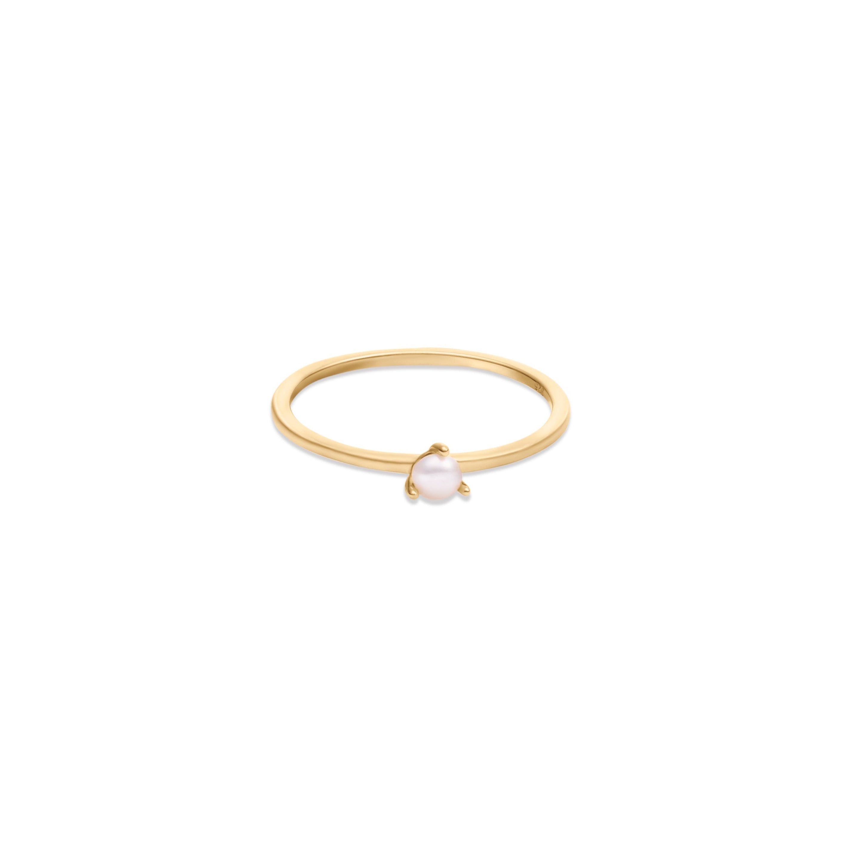 Mini Pearl Solitaire Ring