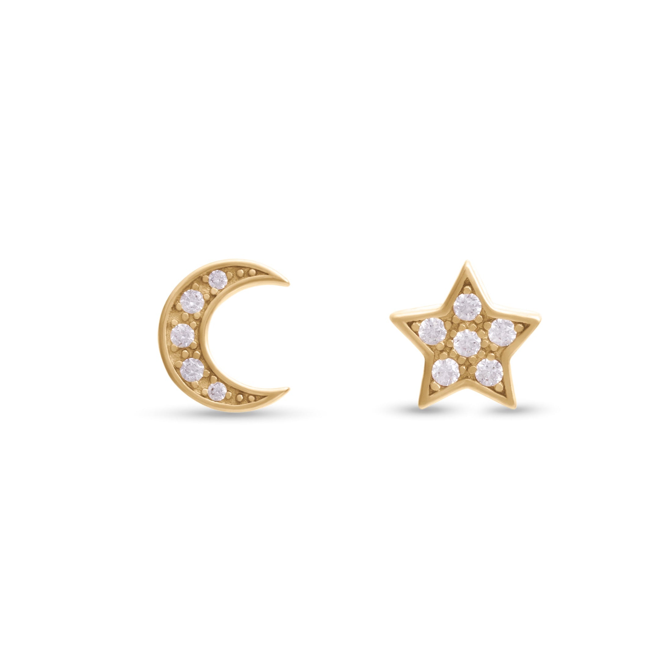 Star & Moon Stud Earrings