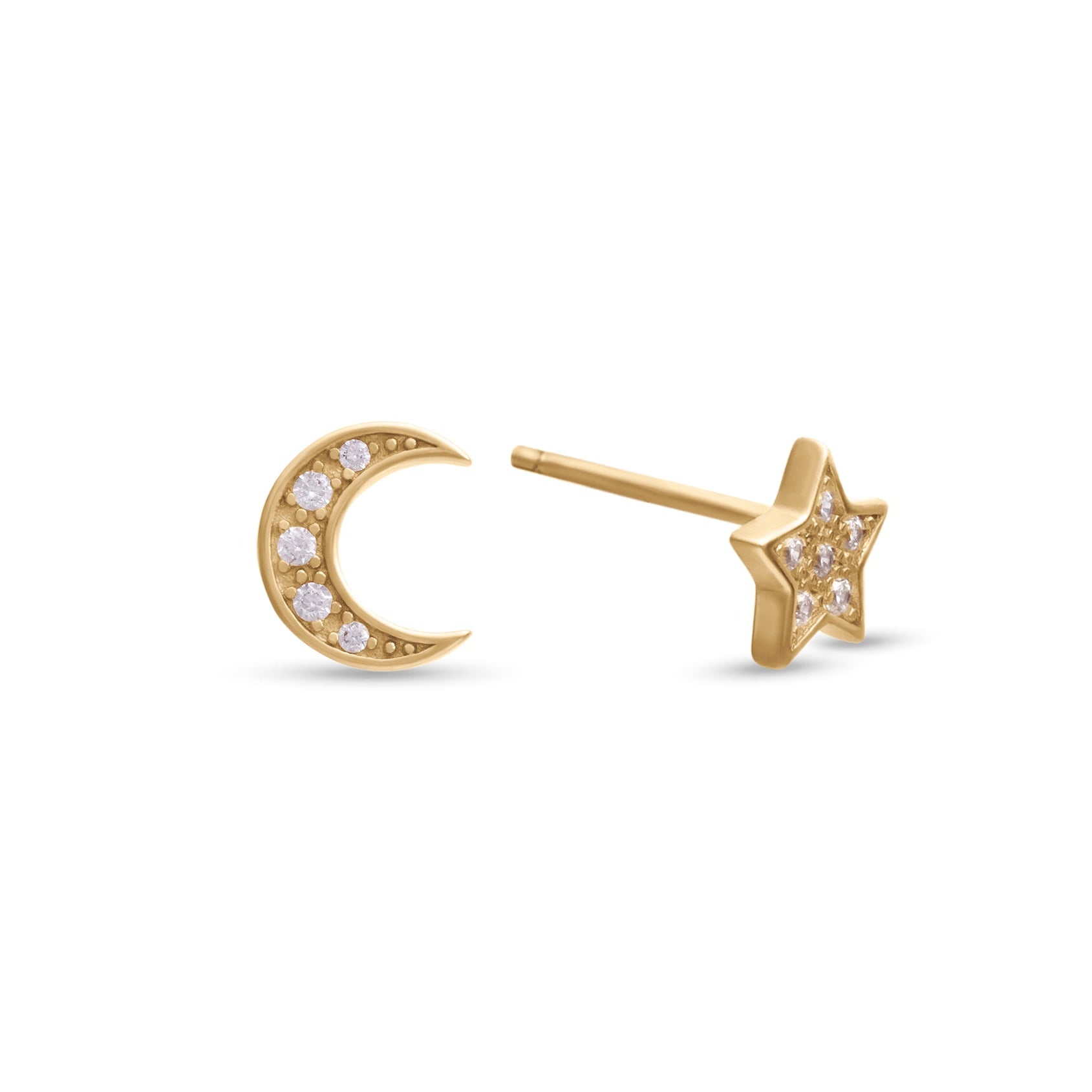 Star & Moon Stud Earrings