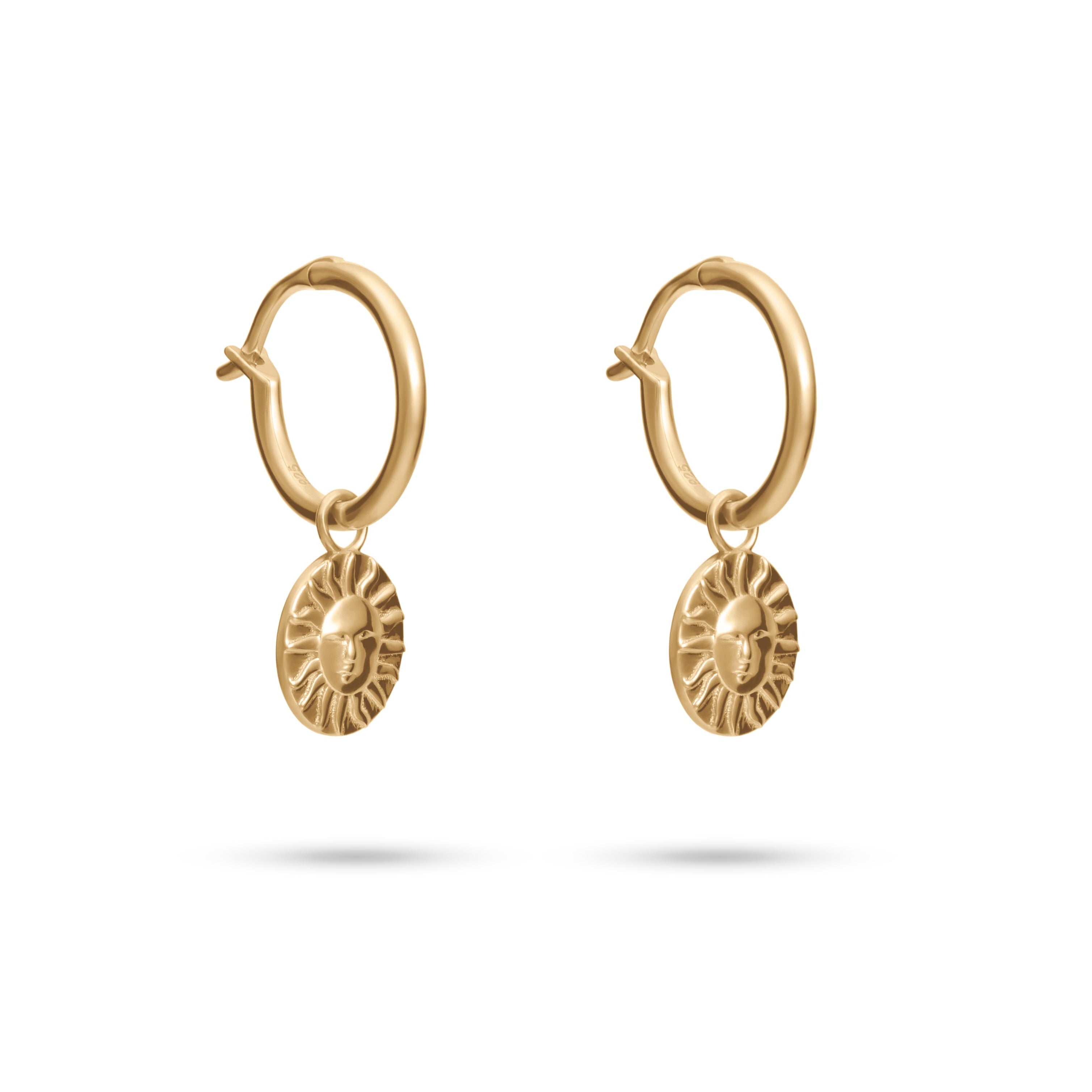 Sun Dial Hoop Earrings