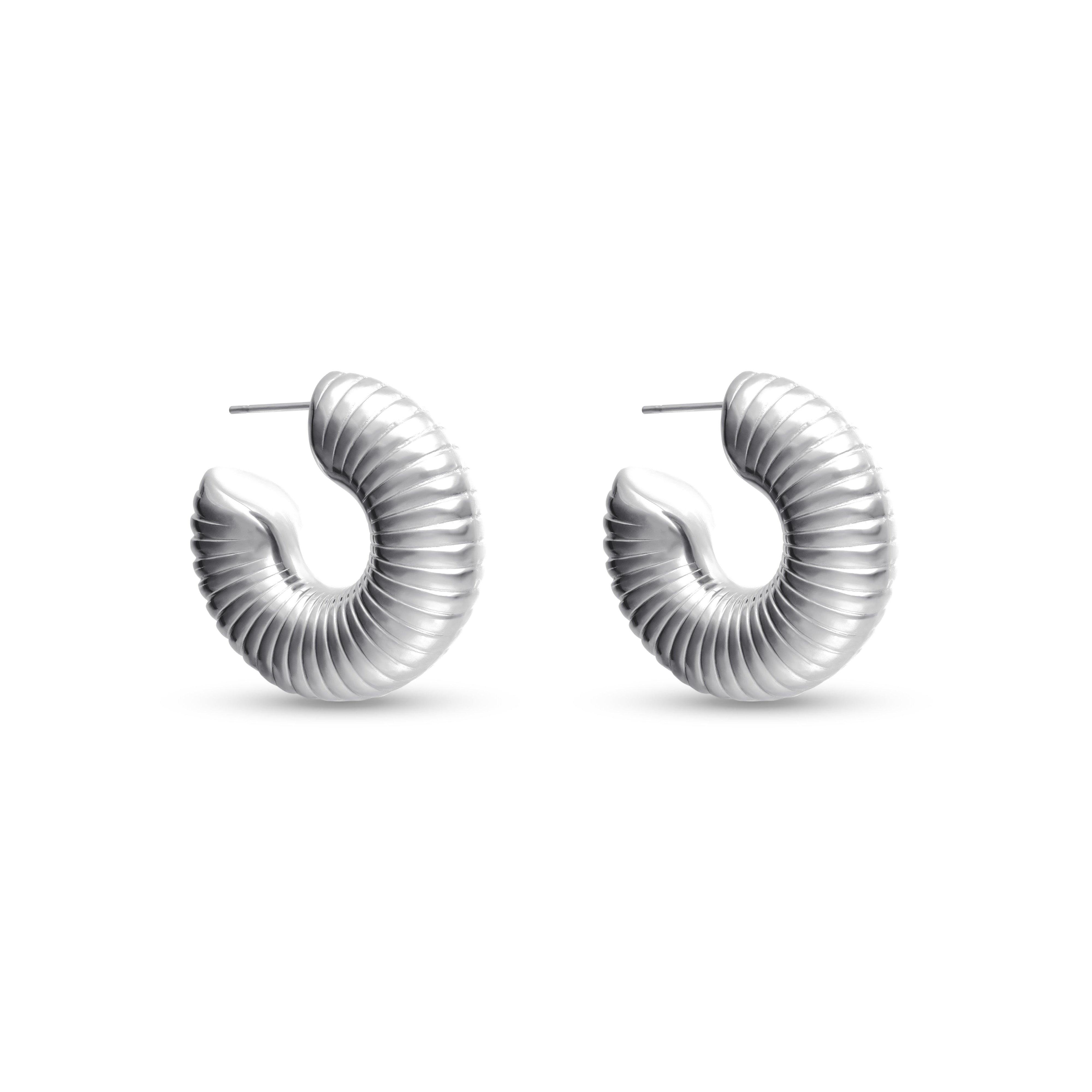 Cora Textured Hoop Earrings, 30MM