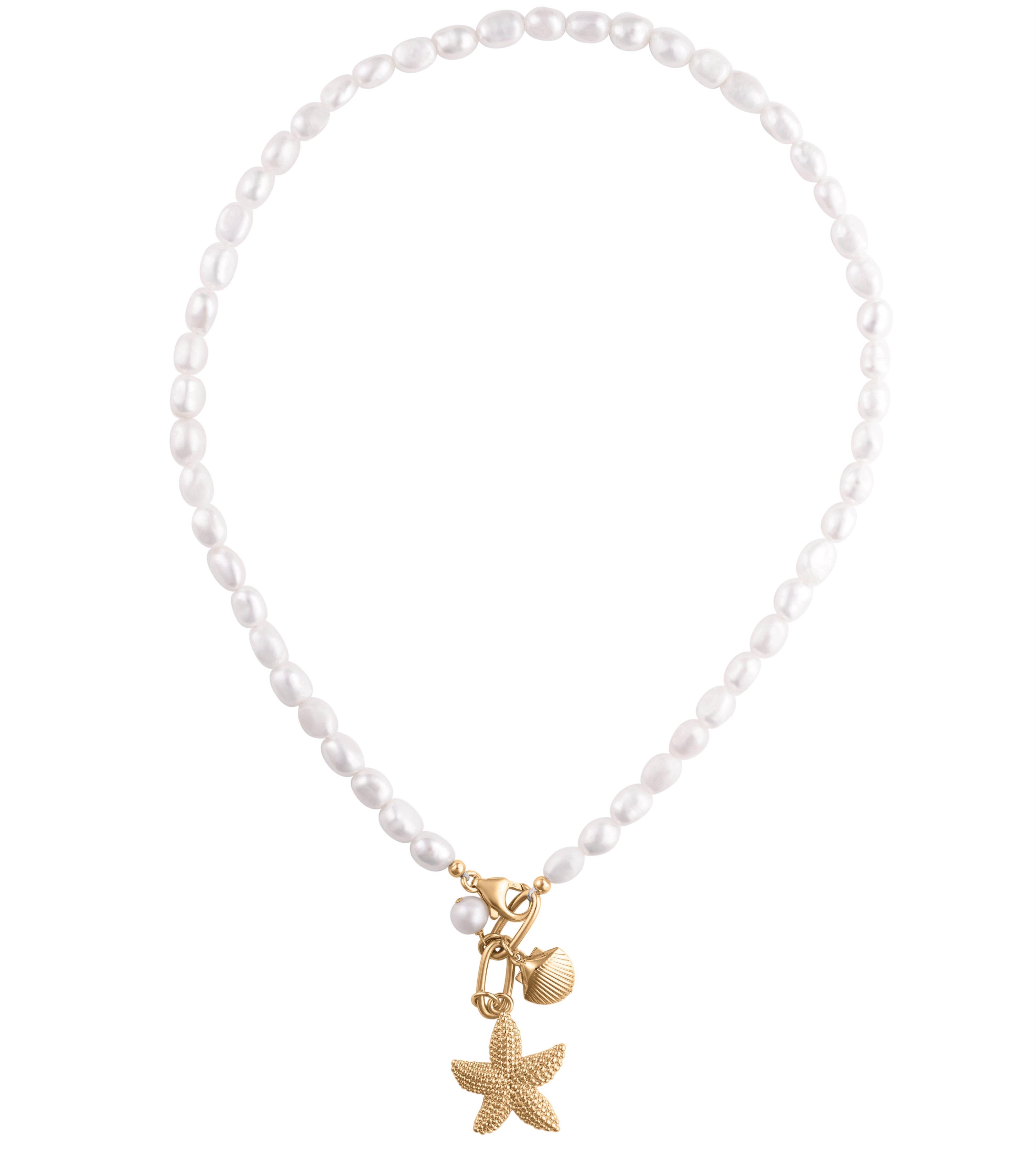 Pearl Necklace With Charm Pendants II