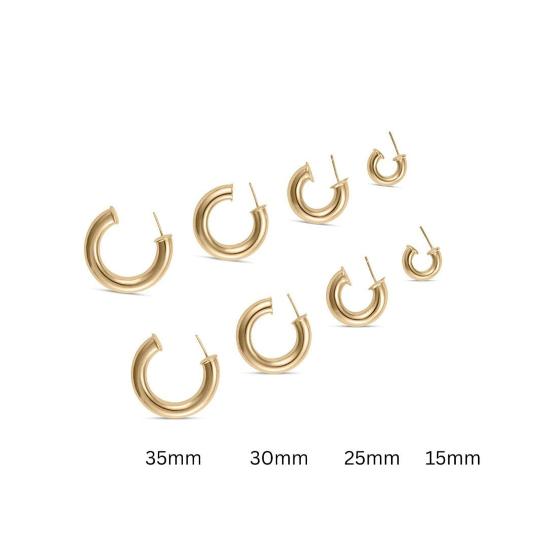 Signature Thea Open Hoop Earrings, 35mm
