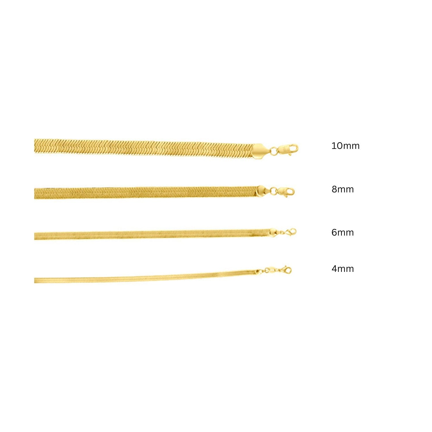 Cora Herringbone Chain Necklace 16", 8mm