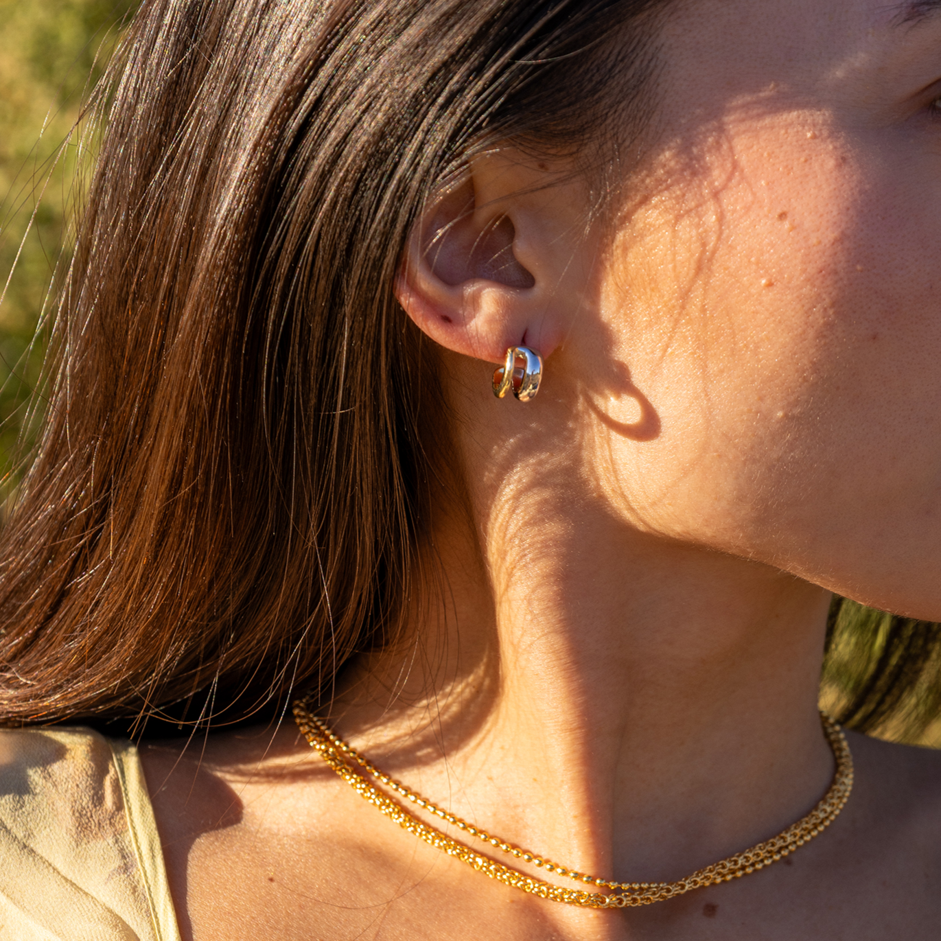 Two Tone Hoop Earrings