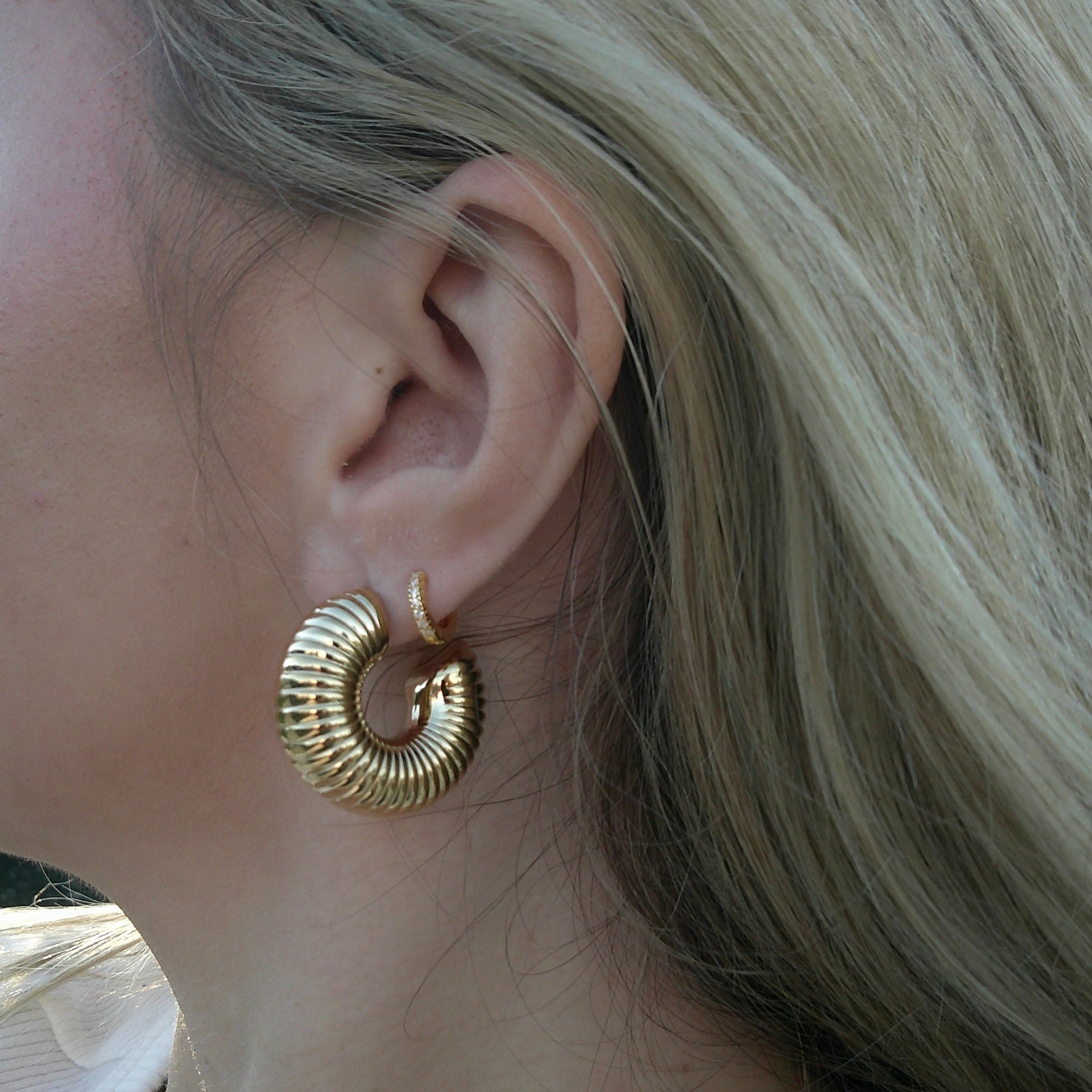 Cora Textured Hoop Earrings, 30MM