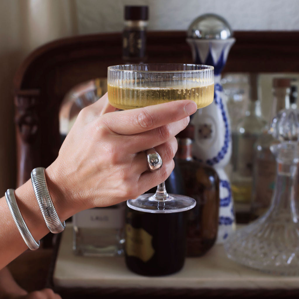 Classic Elastic Bracelet, Yellow and White Gold