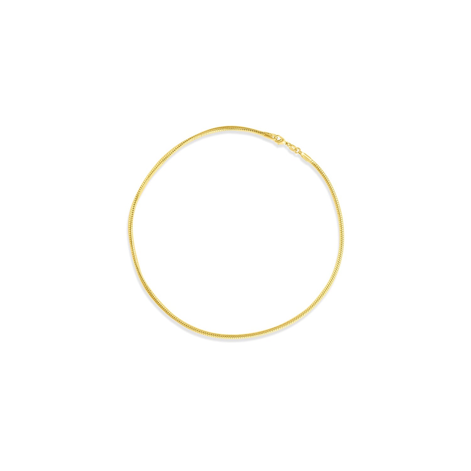 Round Snake Chain Necklace, Yellow & White Gold 16" and 18"