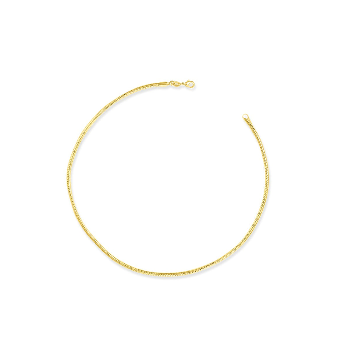 Round Snake Chain Necklace, Yellow & White Gold 16" and 18"