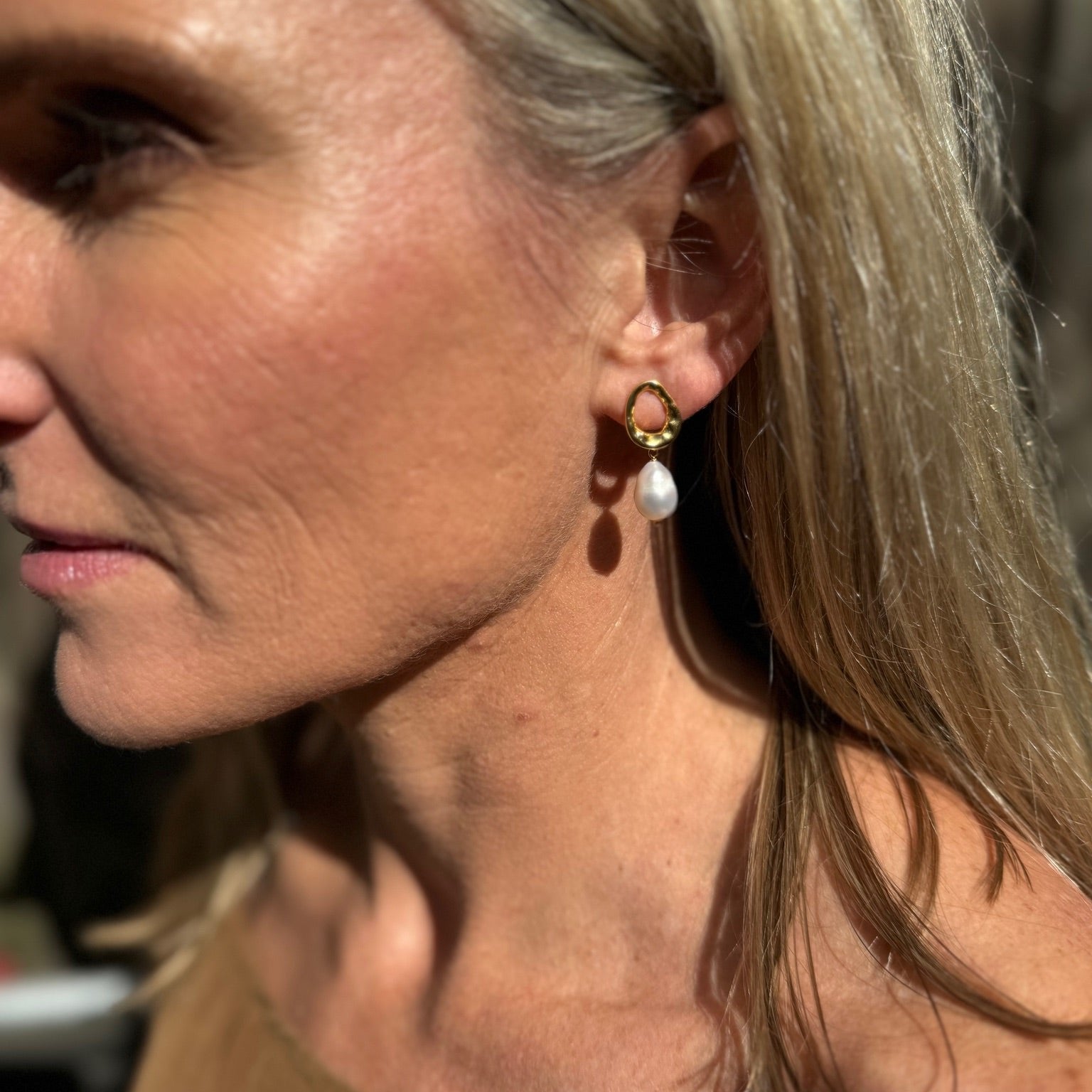 Organic Pearl Drop Earring